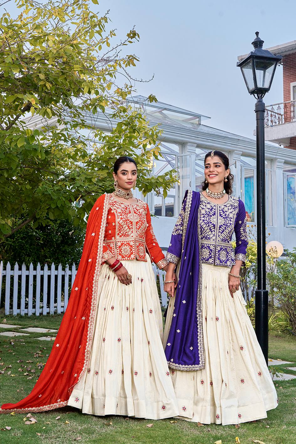 Festival Collection Vichitra and Tissue Silk Lehenga Choli with Heavy Embroidery Work - Fully Stitched