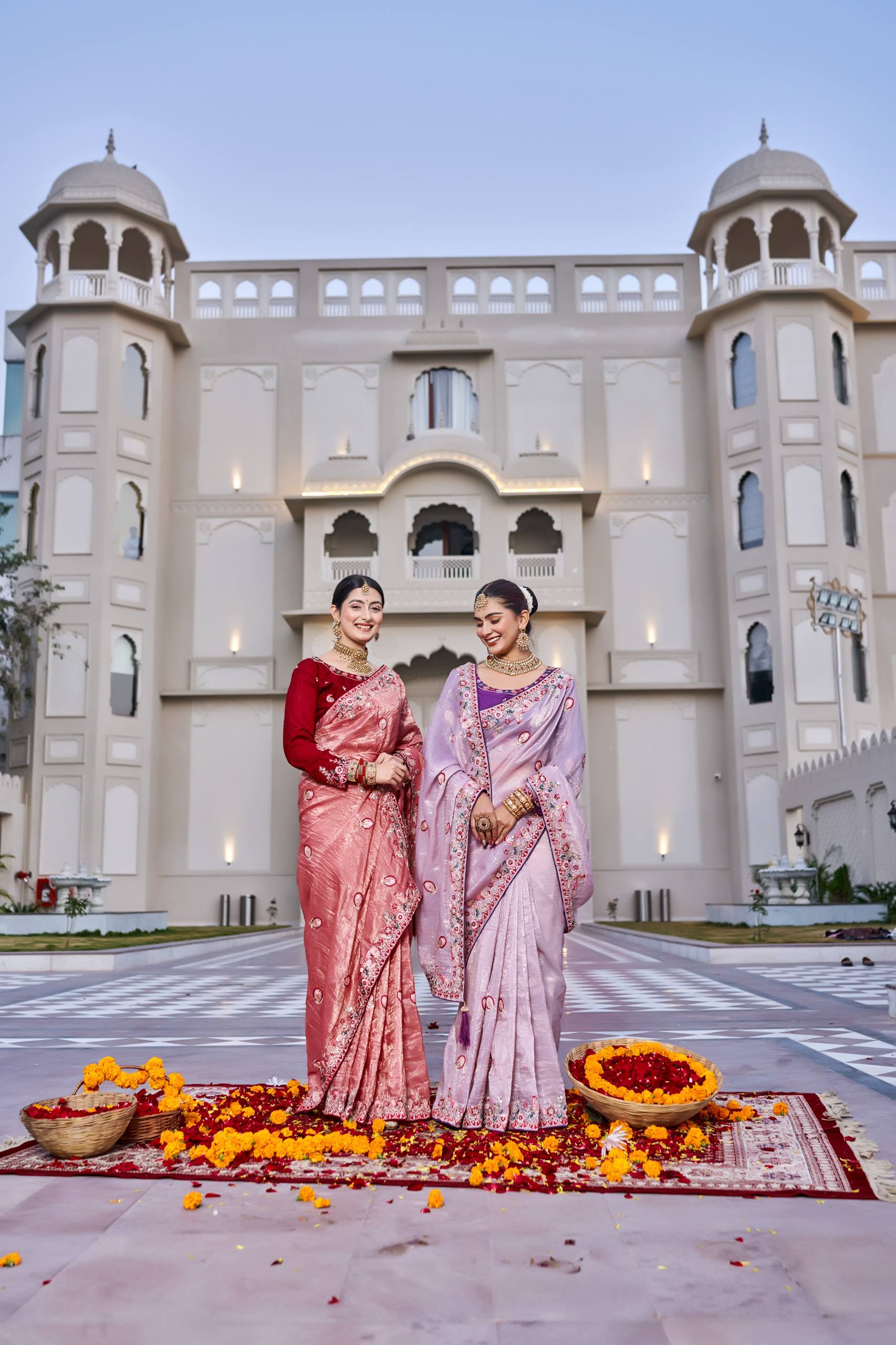 Festival Wedding Saree in Pure HO Silk with Heavy Thread and Sequence Embroidery Work - Ready-Made Patli