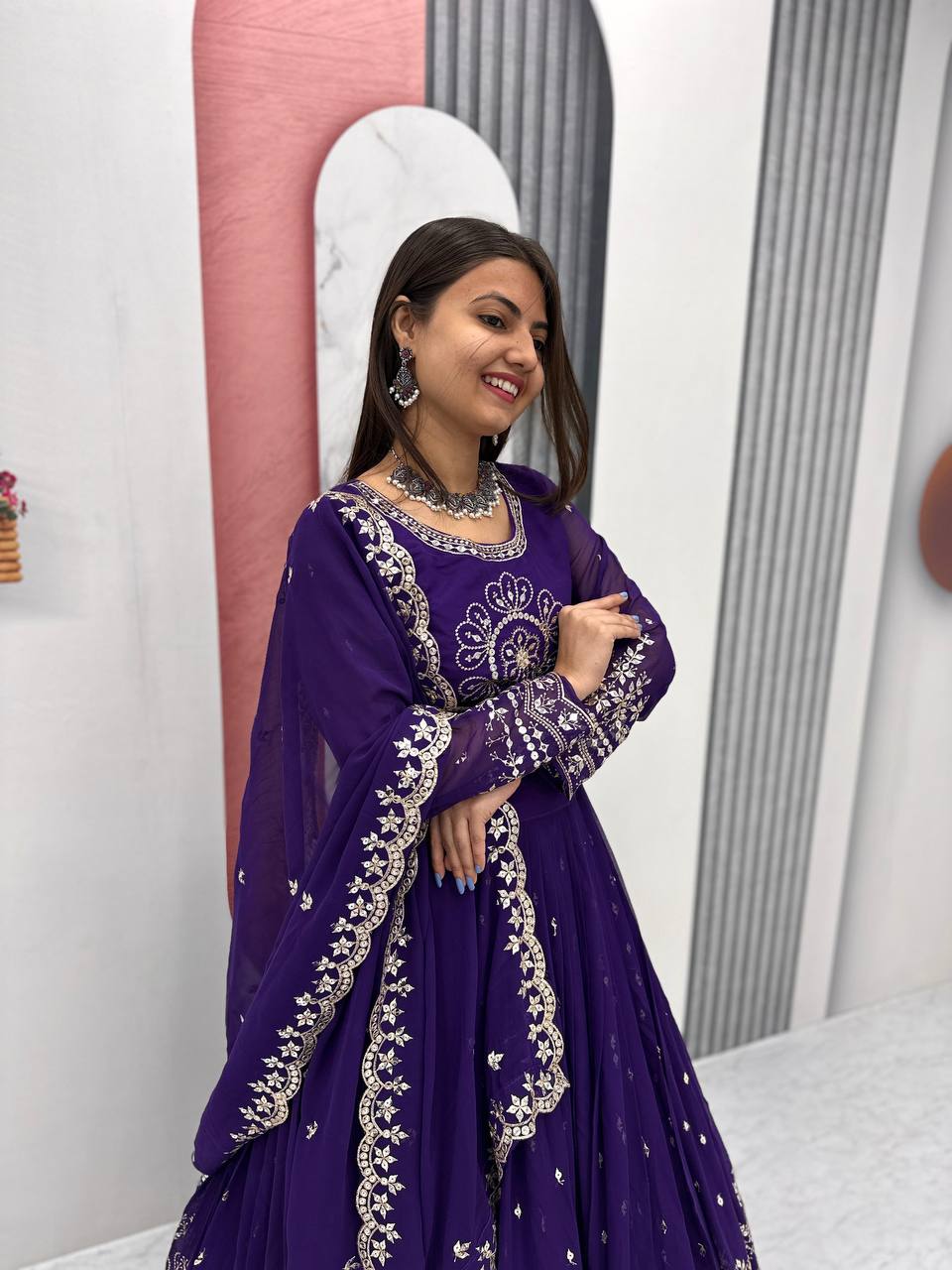 Launching Heavy Embroidered Fox Georgette Lehenga Choli with Dupatta - Fully Stitched