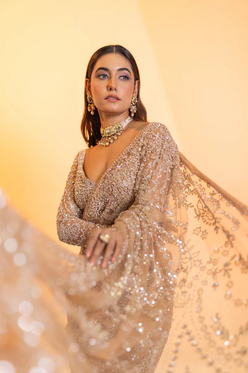Bollywood Blockbuster Butterfly Net Sequins Embroidered Saree with Designer Blouse