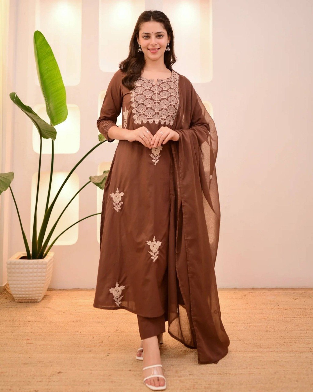 Stylish Viscose Rayon Embroidered Kurta Pant Set with Vichitra Dupatta for Party Wear - Fully Stitched