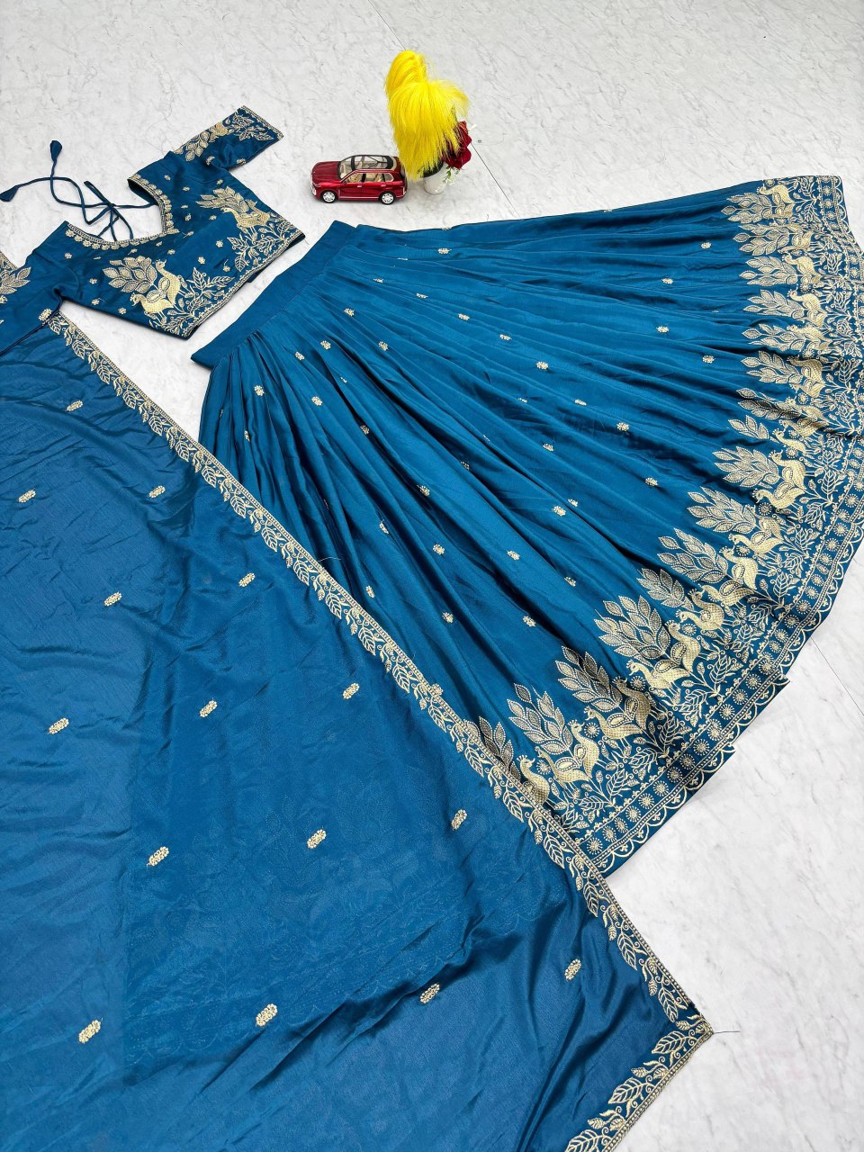 New Festival Chinon Lehenga Choli with Elegant Embroidered Dupatta - Fully Stitched