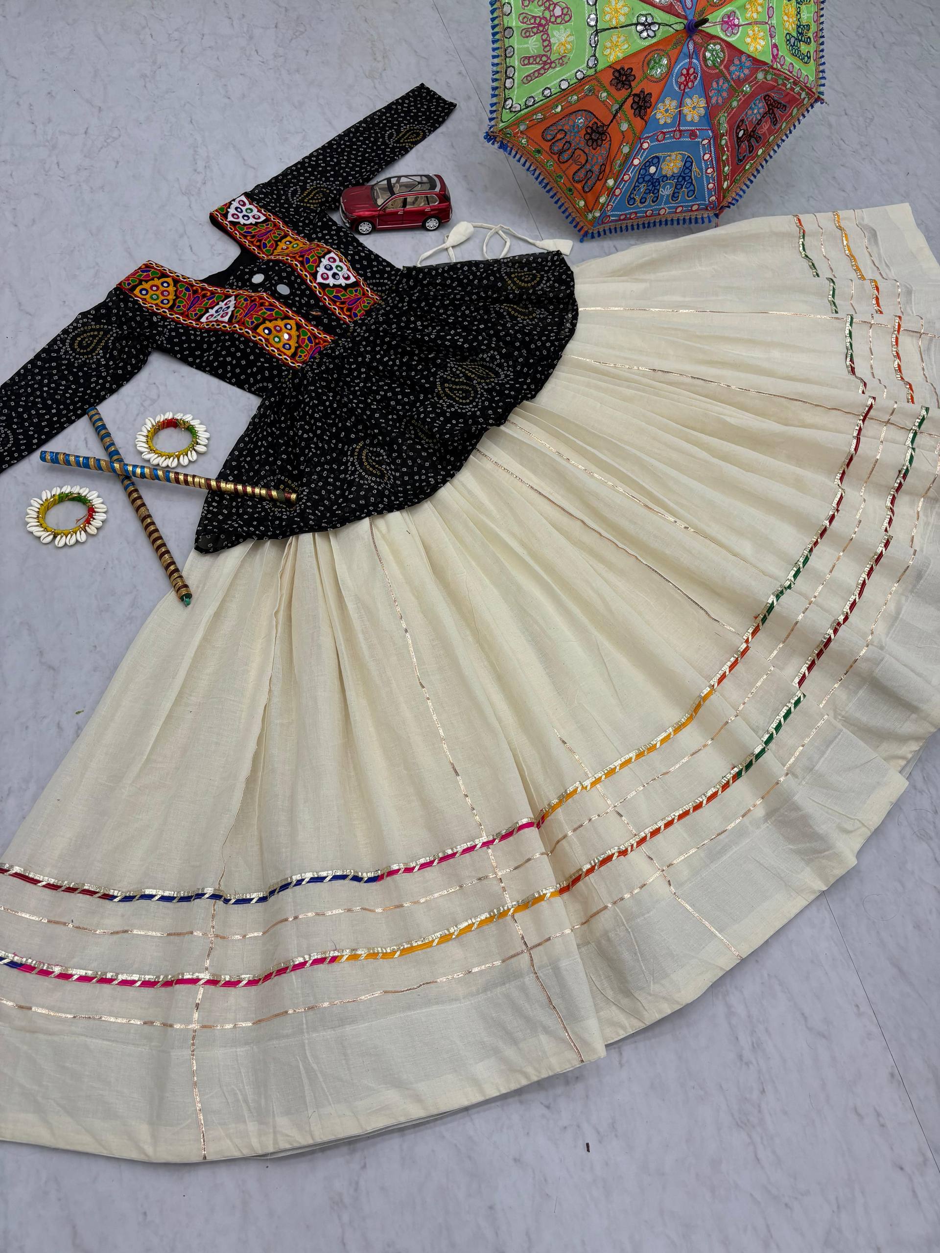 Launching Navratri Special Bandhej Print Lehenga Choli with 6 Meter Big Flair- Fully Stitched