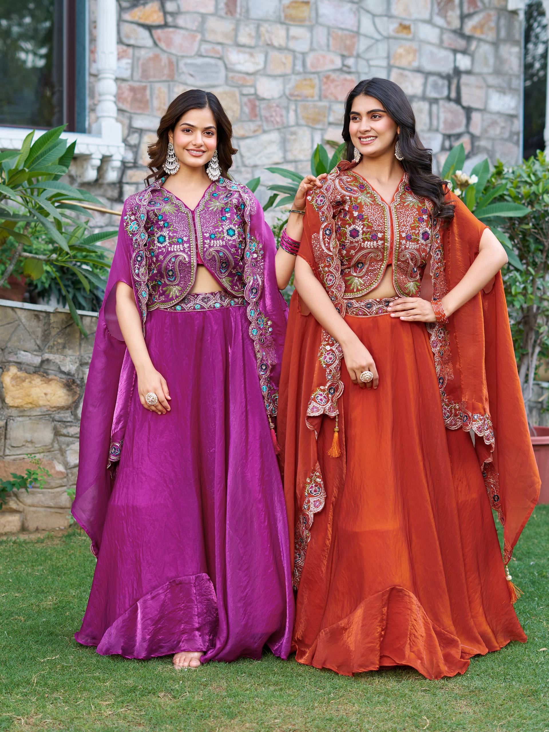 Wedding Special Fendy Silk Lehenga Choli with Heavy Embroidery Sequence Work - Fully Stitched