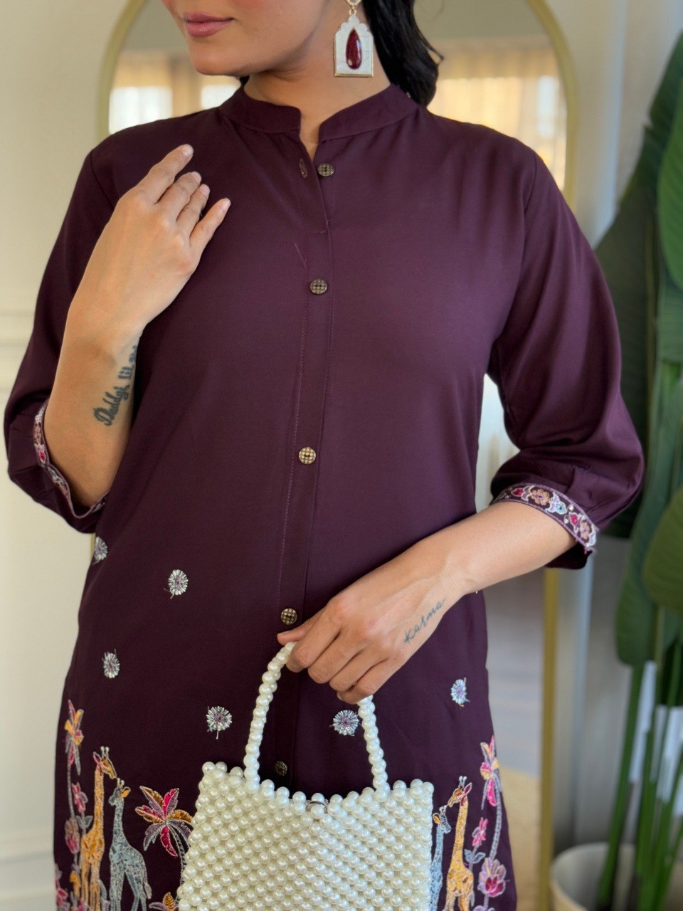 Modern Viscose Rayon Co-Ord Set for Women with Embroidery Work - Fully Stitched