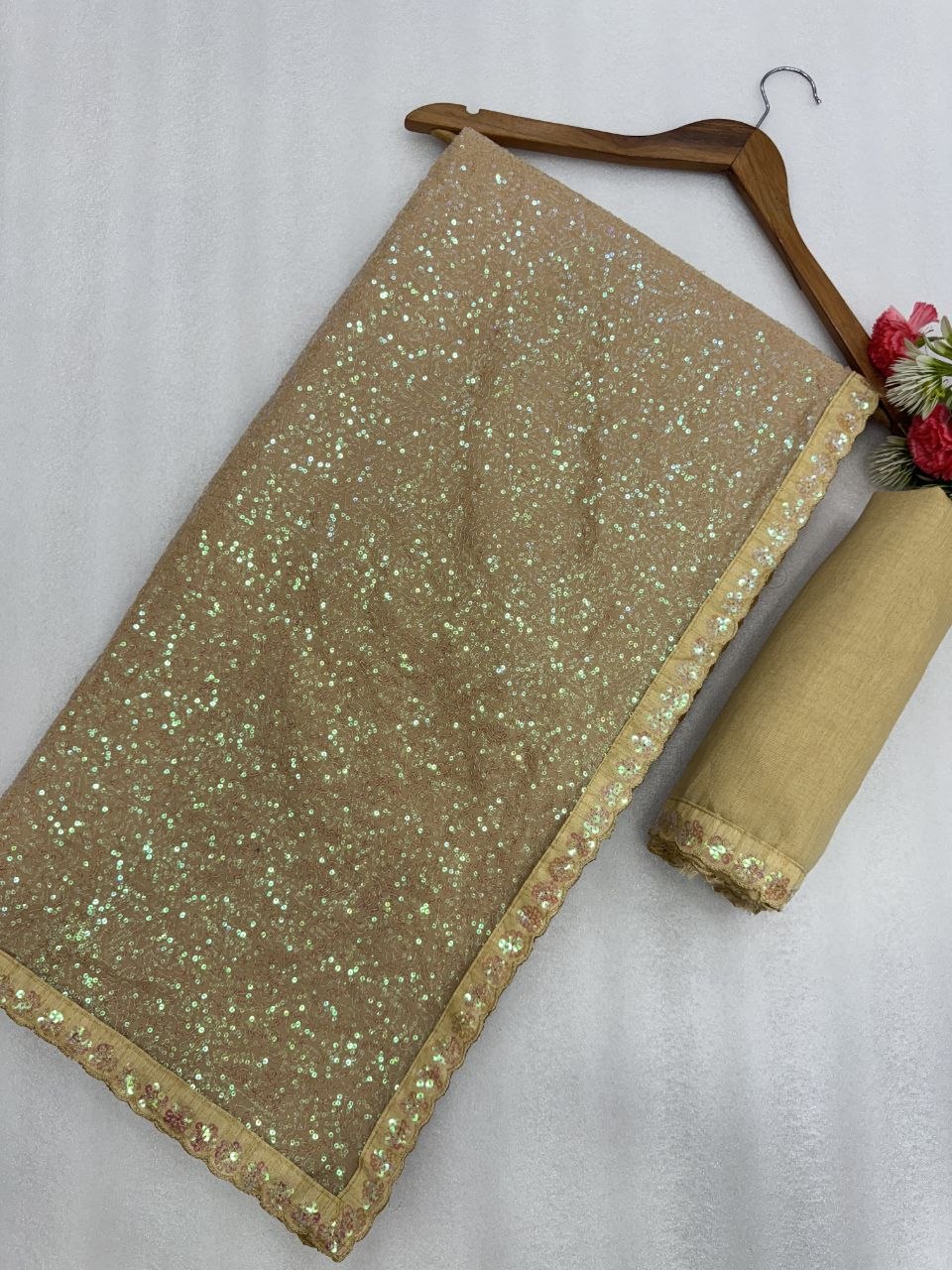 Bollywood Blockbuster Nita Ambani Inspired Rainbow Sequins Designer Saree