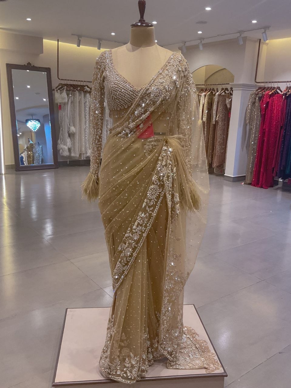 New Launch Bollywood Style Heavy Sequins Work Party Wear Saree