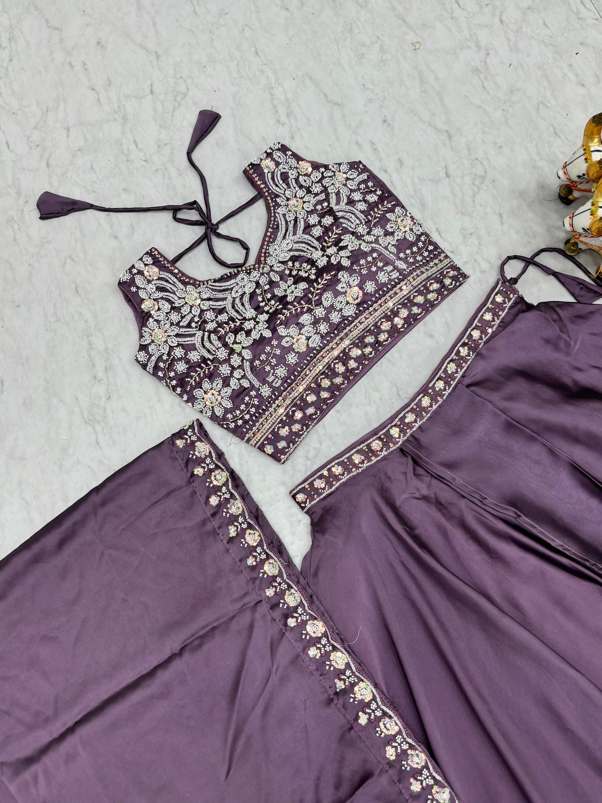 Wedding Special Pure Rangoli Silk Lehenga Choli with Shrug Style Dupatta - Fully Stitched
