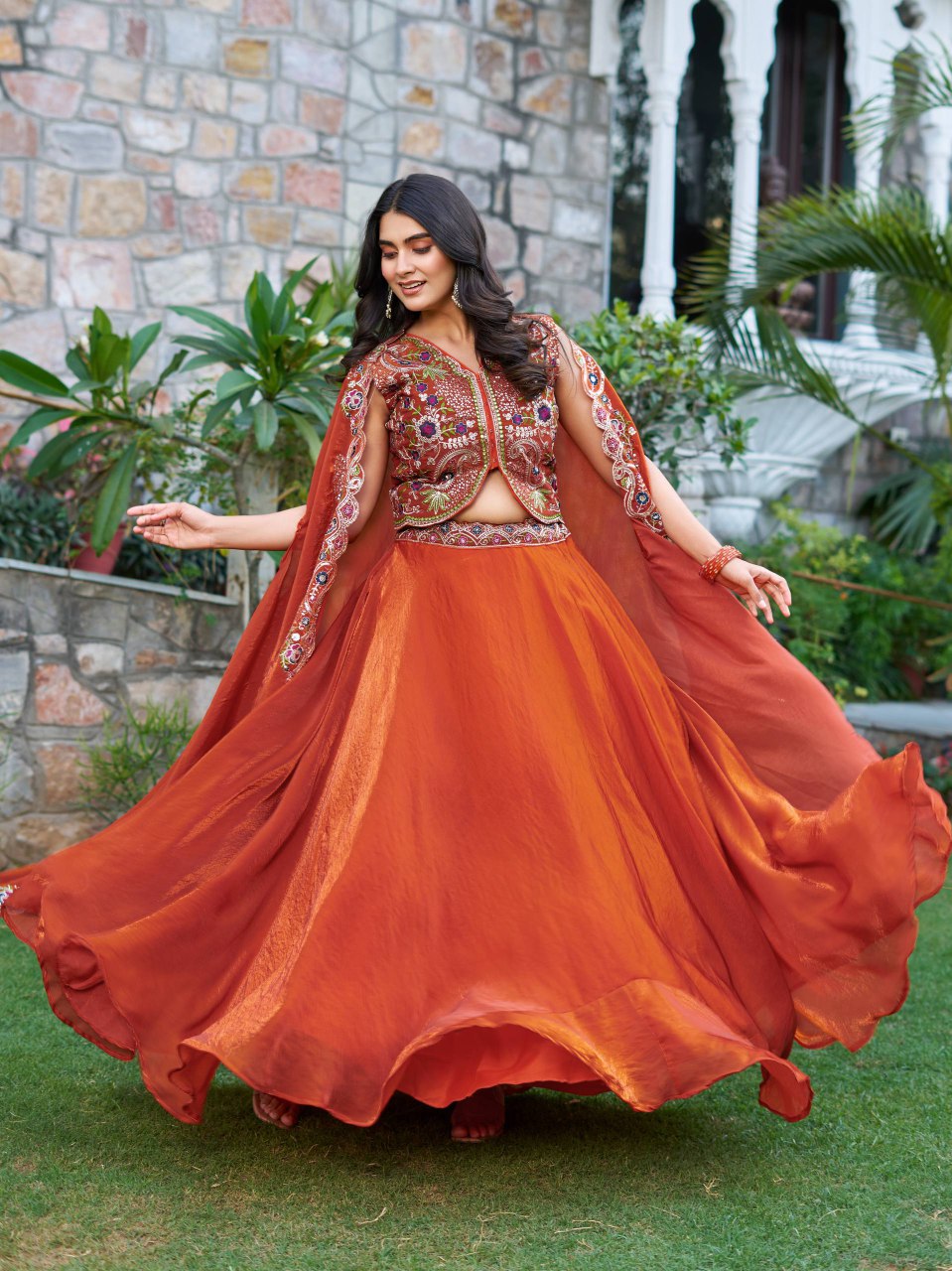Wedding Special Fendy Silk Lehenga Choli with Heavy Embroidery Sequence Work - Fully Stitched