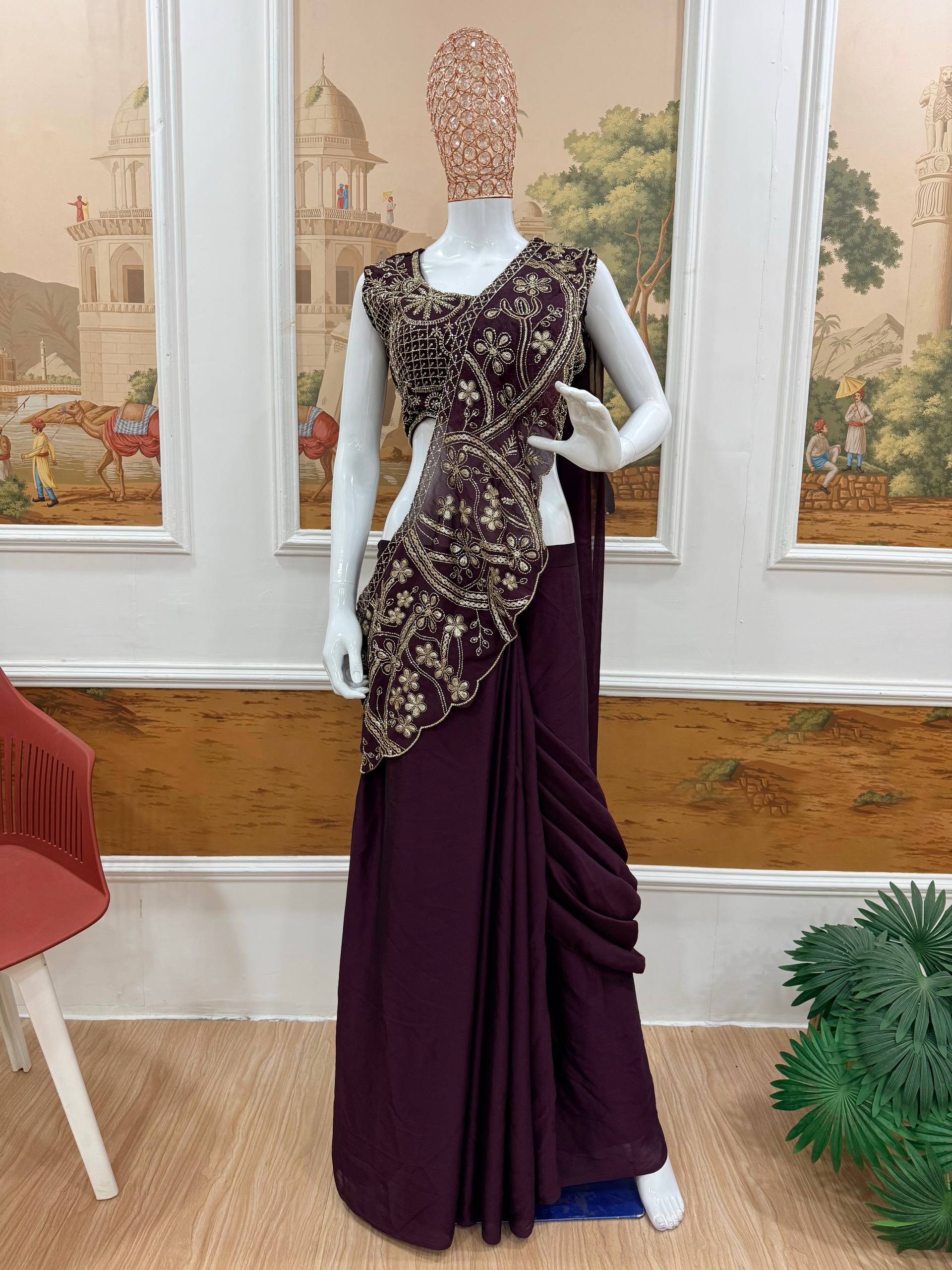 Superhit Trending Rangoli Silk Lehenga Saree with Fully Embroidered Stylish Blouse - Fully Stitched