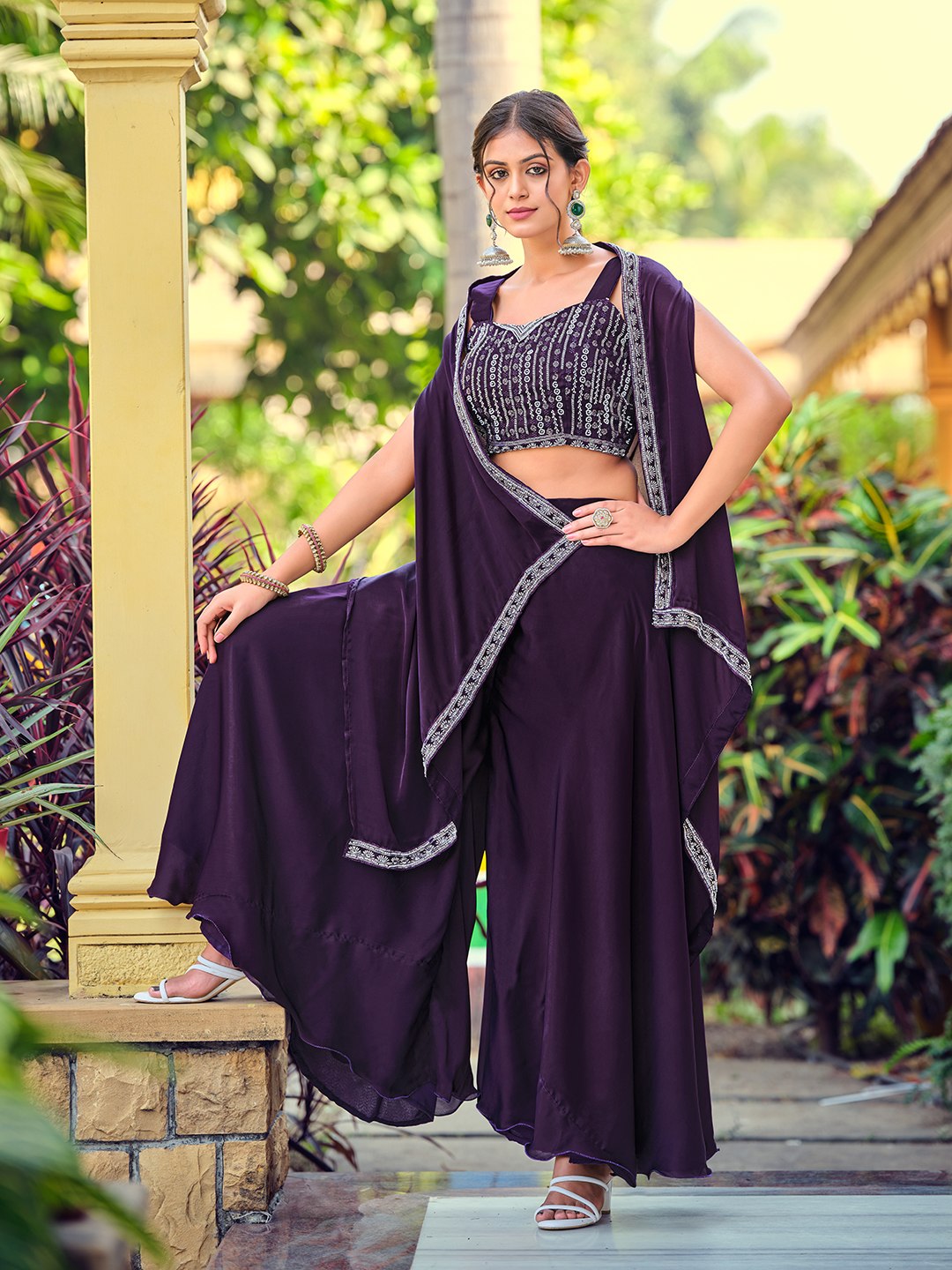 Premium Lavender Georgette Lehenga Choli with Embroidered Sequence Work