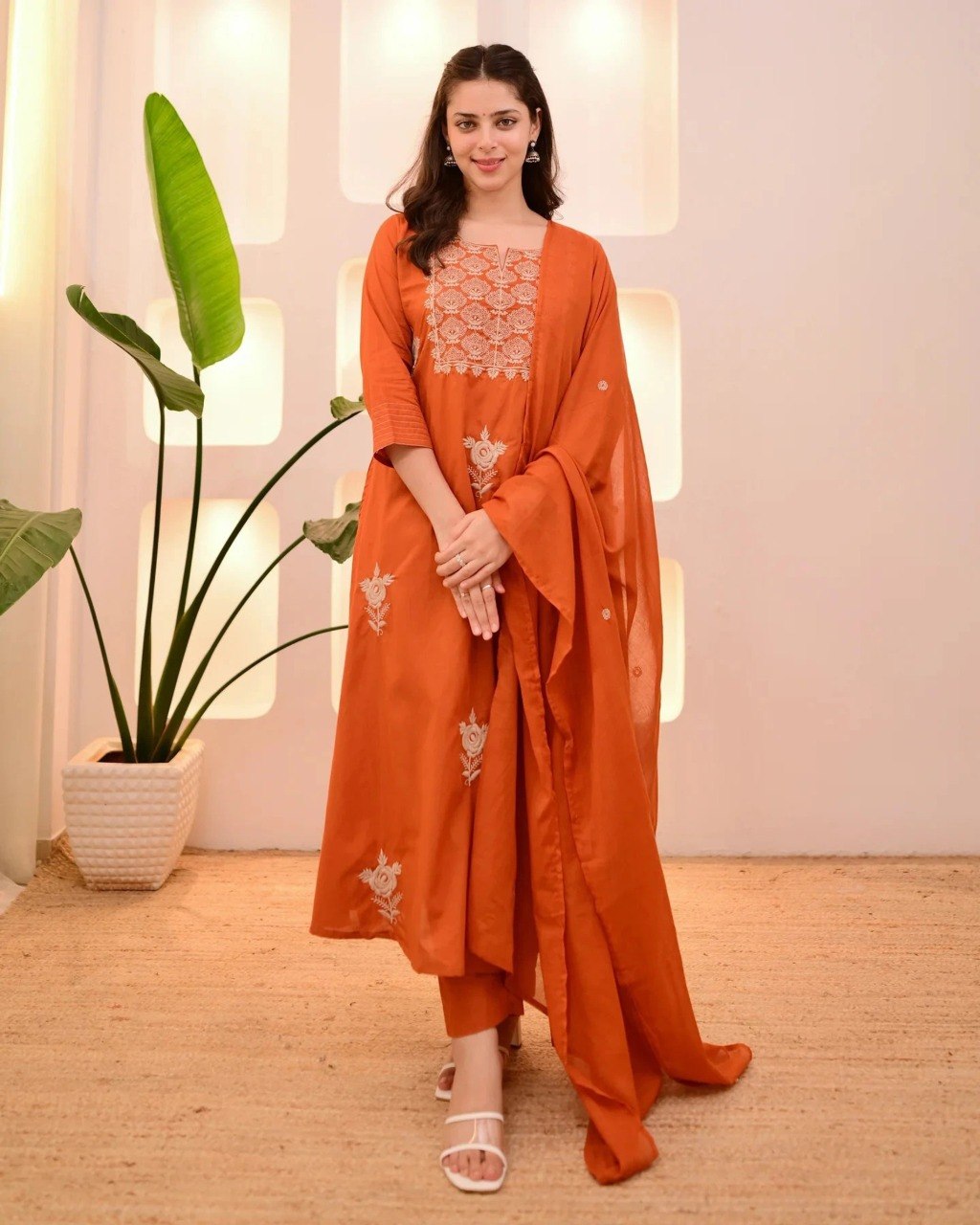 Stylish Viscose Rayon Embroidered Kurta Pant Set with Vichitra Dupatta for Party Wear - Fully Stitched