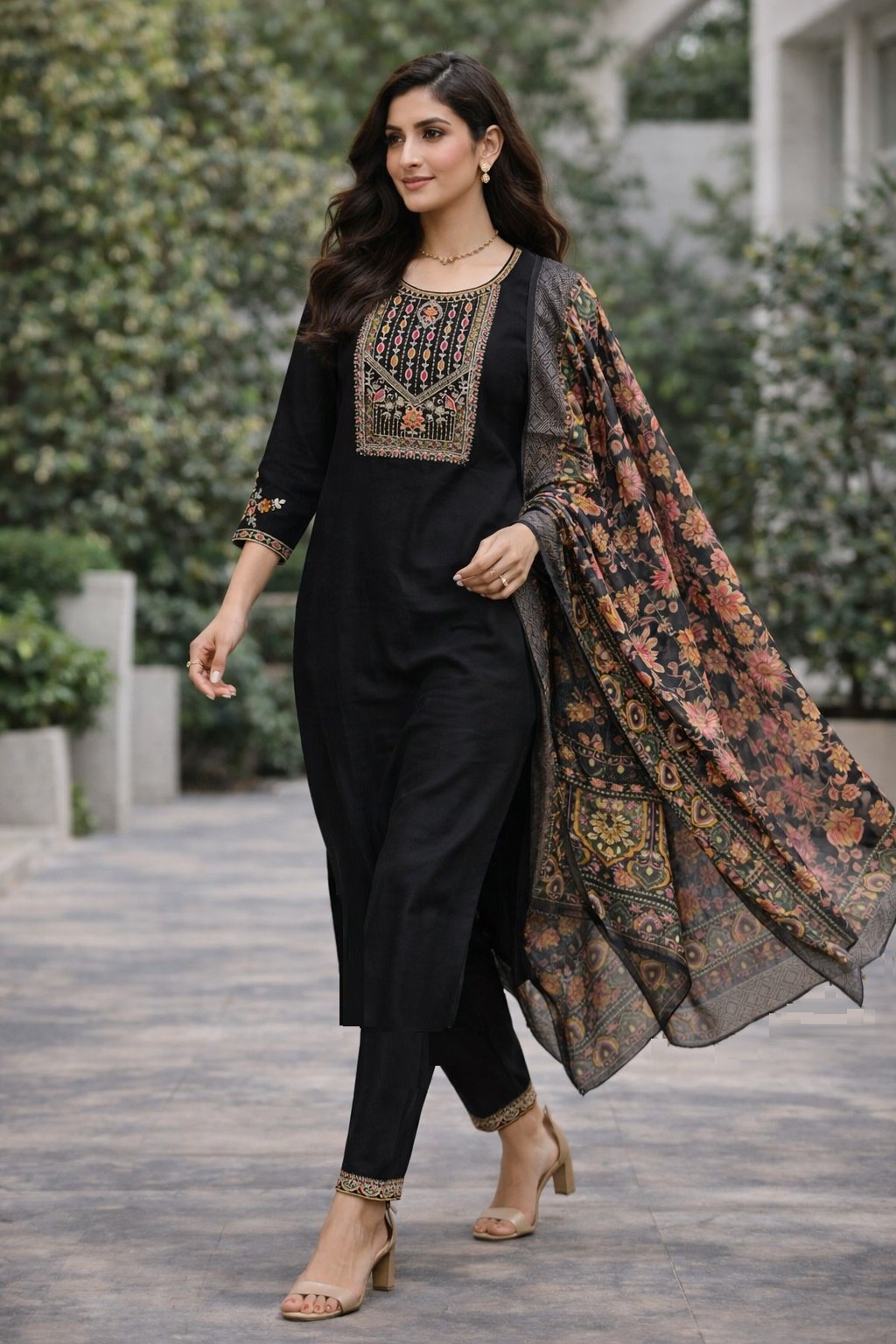 Designer Cotton Silk Kurti Pant Set with Jacquard Shimmer Dupatta | Wedding & Festive Wear Collection