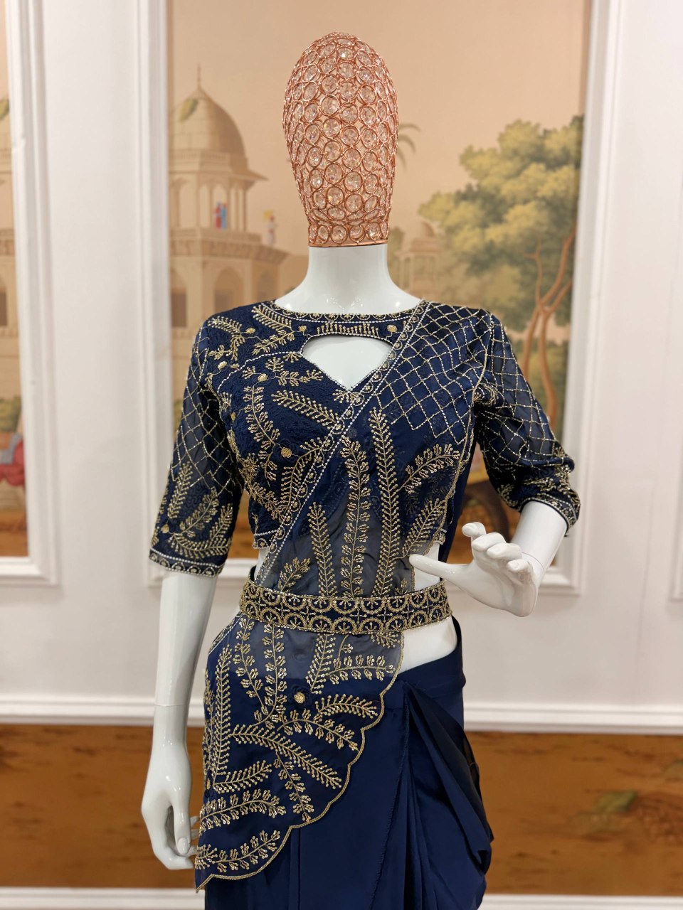 New Superhit Trending Ready to Wear Rangoli Silk Saree with Semi-Beads Embroidered Blouse - Fully Stitched
