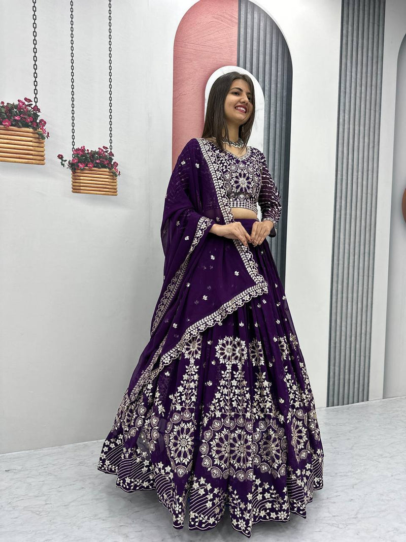 Launching Designer Fox Georgette Lehenga Choli with Heavy 7 mm Sequence Work - Fully Stitched