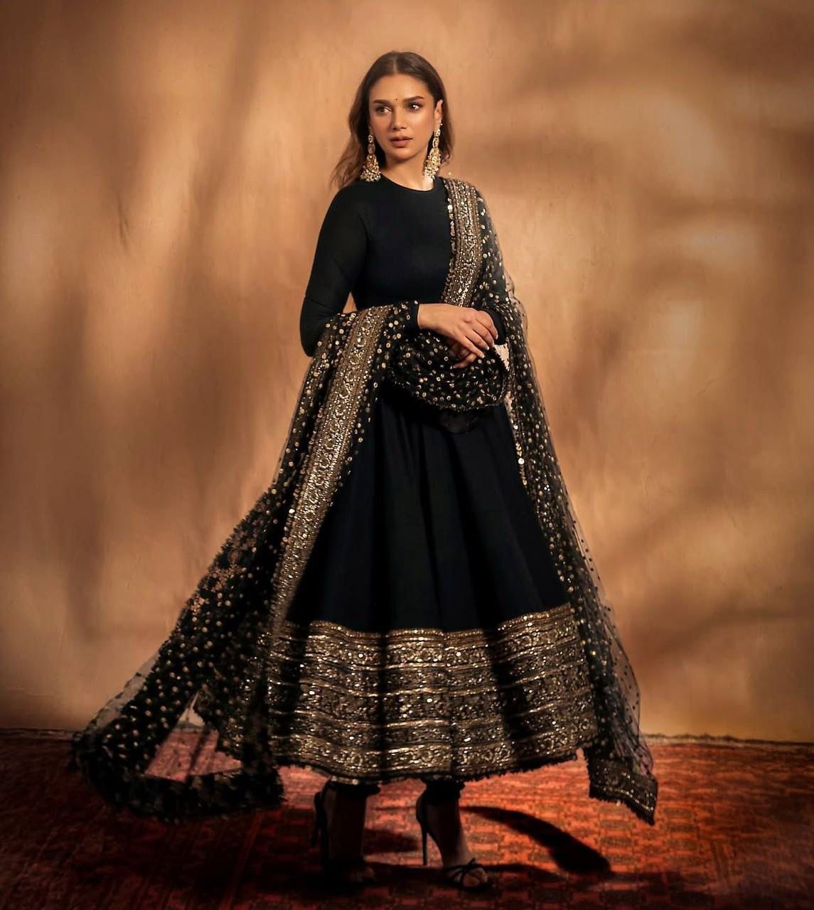Wedding Wear Fox Georgette Embroidered Gown with Dupatta - Fully Stitched