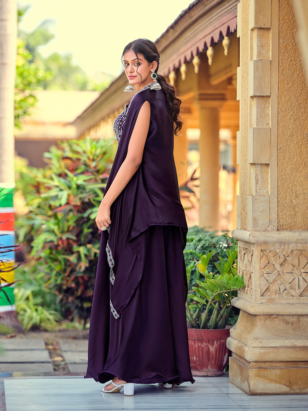 Premium Lavender Georgette Lehenga Choli with Embroidered Sequence Work