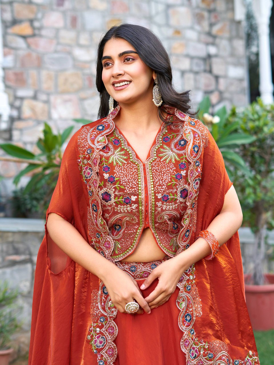 Wedding Special Fendy Silk Lehenga Choli with Heavy Embroidery Sequence Work - Fully Stitched