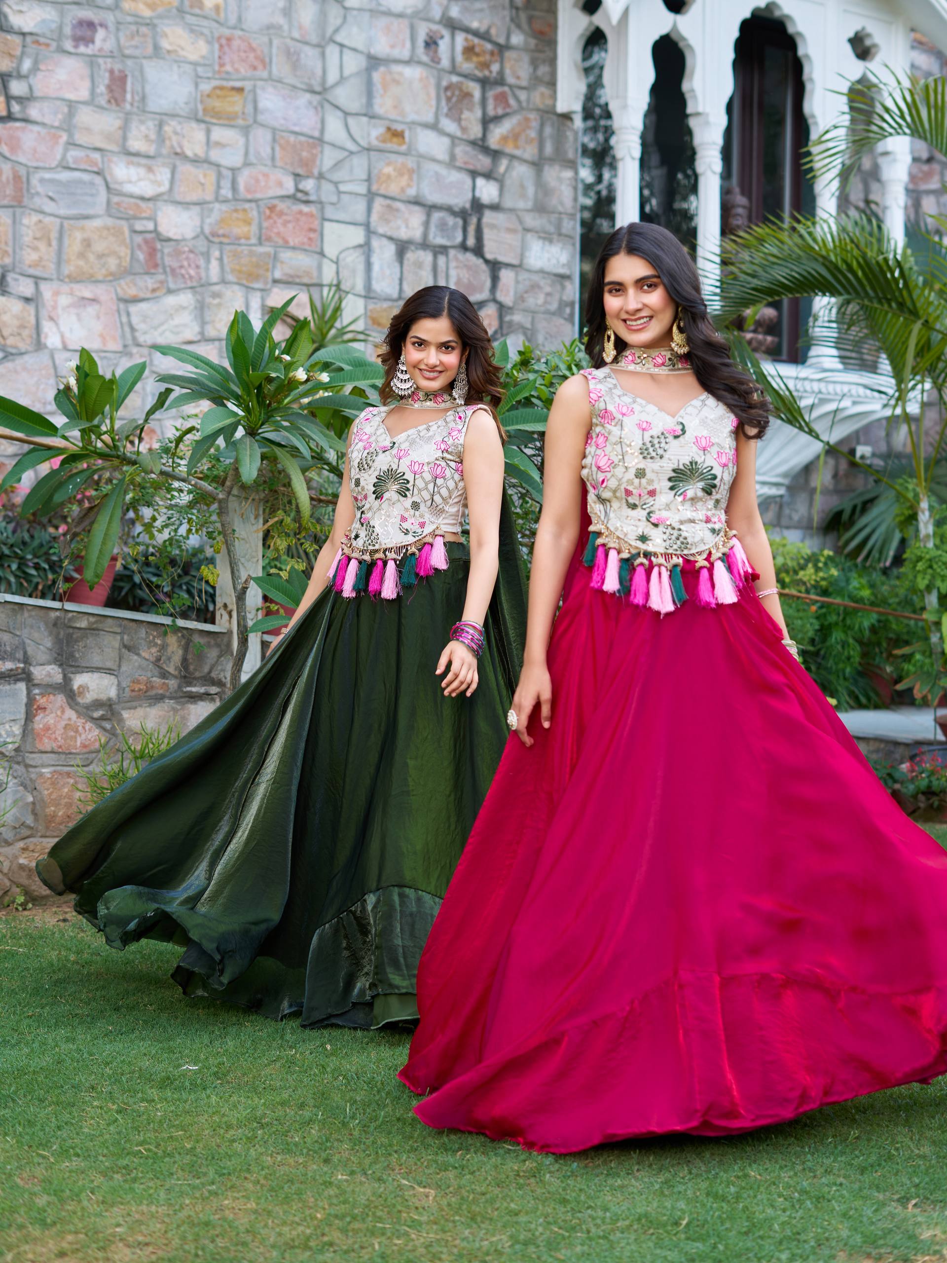 Premium Simar Tissue Silk & Fendy Silk Rakhi Special Lehenga Choli for Women | 9-Meter Grand Flare | Designer Festive, Wedding & Party Wear Collection (A)125