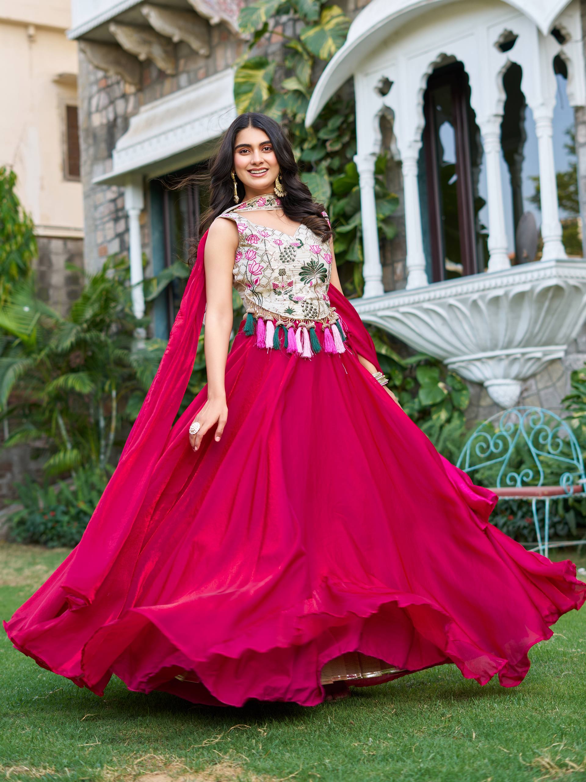 Premium Simar Tissue Silk & Fendy Silk Rakhi Special Lehenga Choli for Women | 9-Meter Grand Flare | Designer Festive, Wedding & Party Wear Collection (A)125