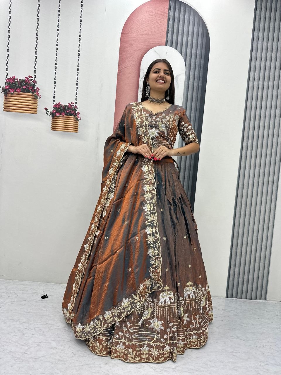 Festival Lehenga Choli with Dupatta | To Glass Silk | Heavy Embroidery & Sequence Work | Fully Stitched Festive Wear   HE-BUY-{G}-340