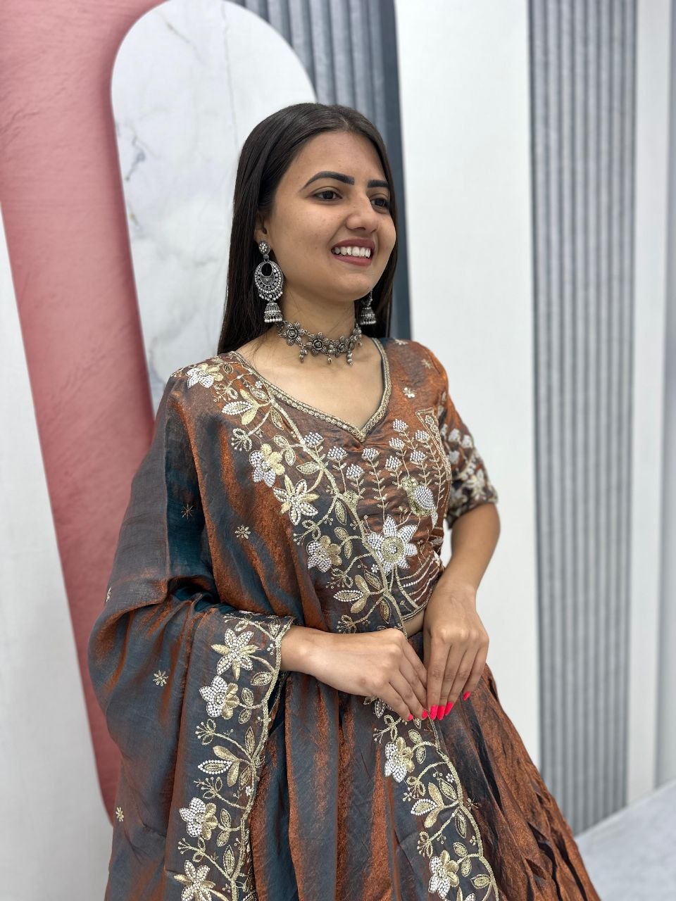 Festival Lehenga Choli with Dupatta | To Glass Silk | Heavy Embroidery & Sequence Work | Fully Stitched Festive Wear   HE-BUY-{G}-340