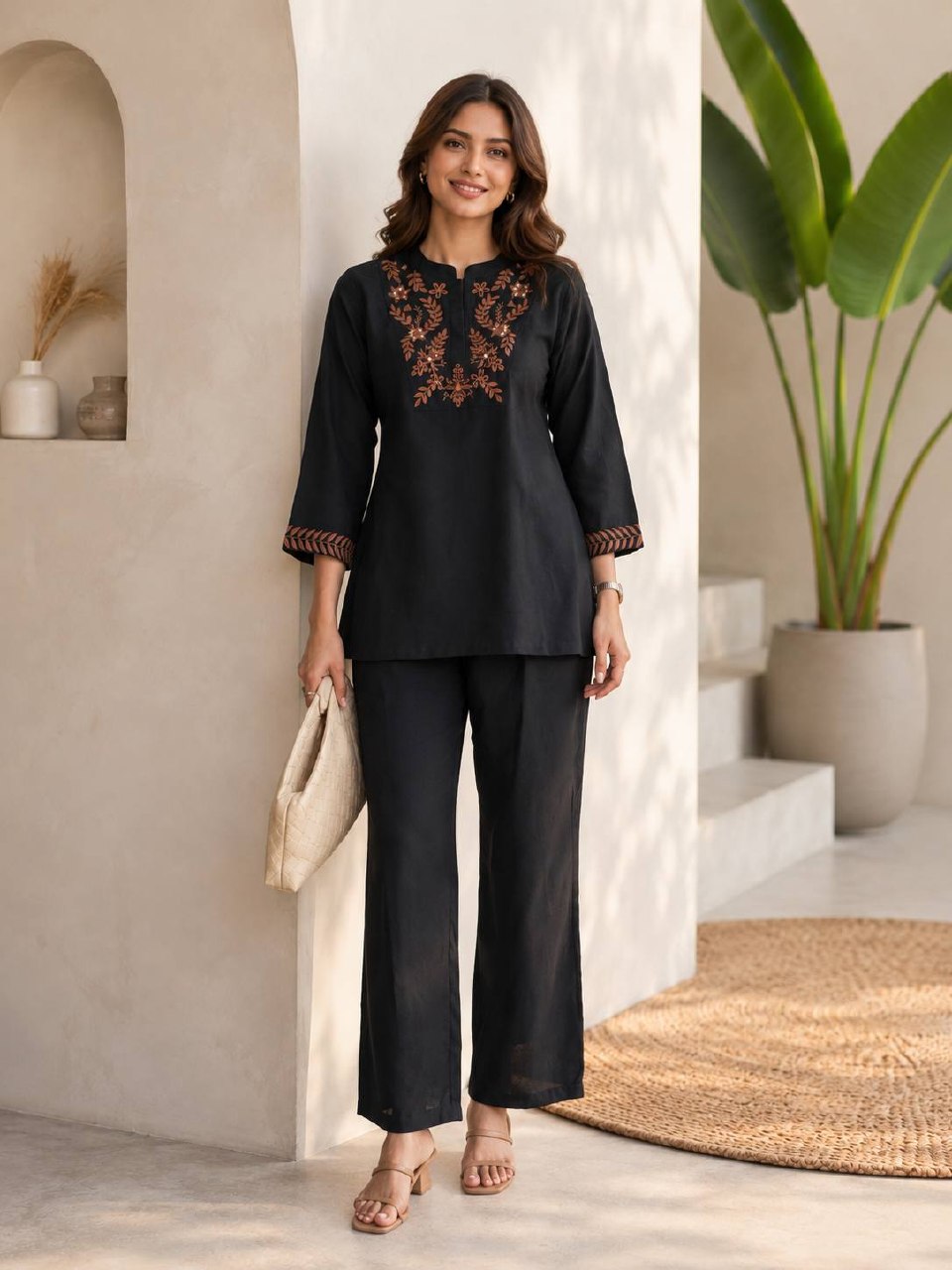Designer Roman Silk Co-Ord Set for Women | 🌸 Festival Special Collection | 👗 Premium Party Wear | Elegant Ethnic Co-Ord Set (L)D-129