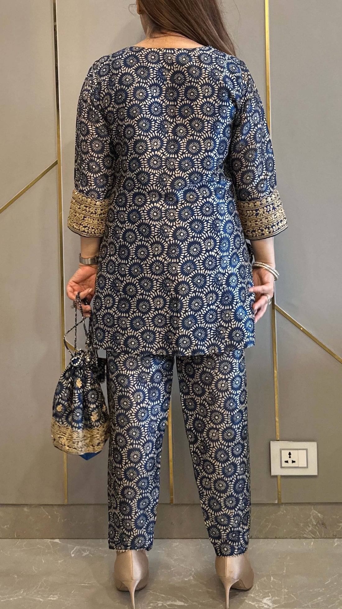 Premium Printed Mul Cotton Co-Ord Set for Women | Embroidered Neck & Daman Work | Festive & Casual Wear Collection HE-BUY-(D)-1124