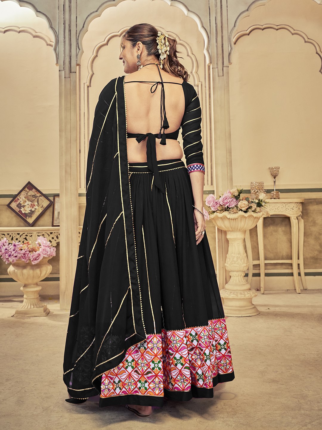 Premium Navratri Chaniya Choli for Women | Georgette Lehenga with Mirror & Thread Embroidery Work | Garba & Dandiya Special Collection HE-BUY-(H)-Nav_20
