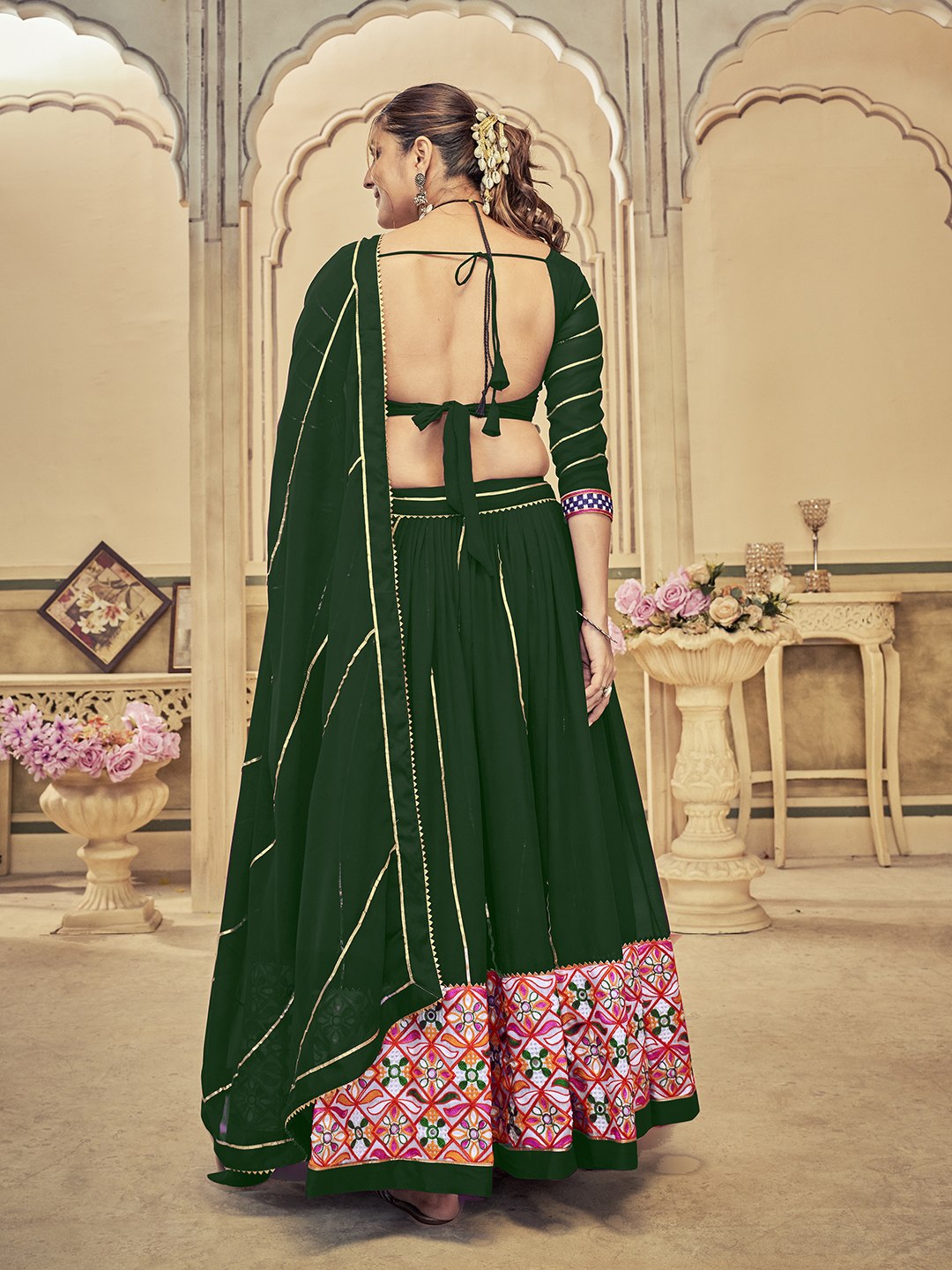 Premium Navratri Chaniya Choli for Women | Georgette Lehenga with Mirror & Thread Embroidery Work | Garba & Dandiya Special Collection HE-BUY-(H)-Nav_20
