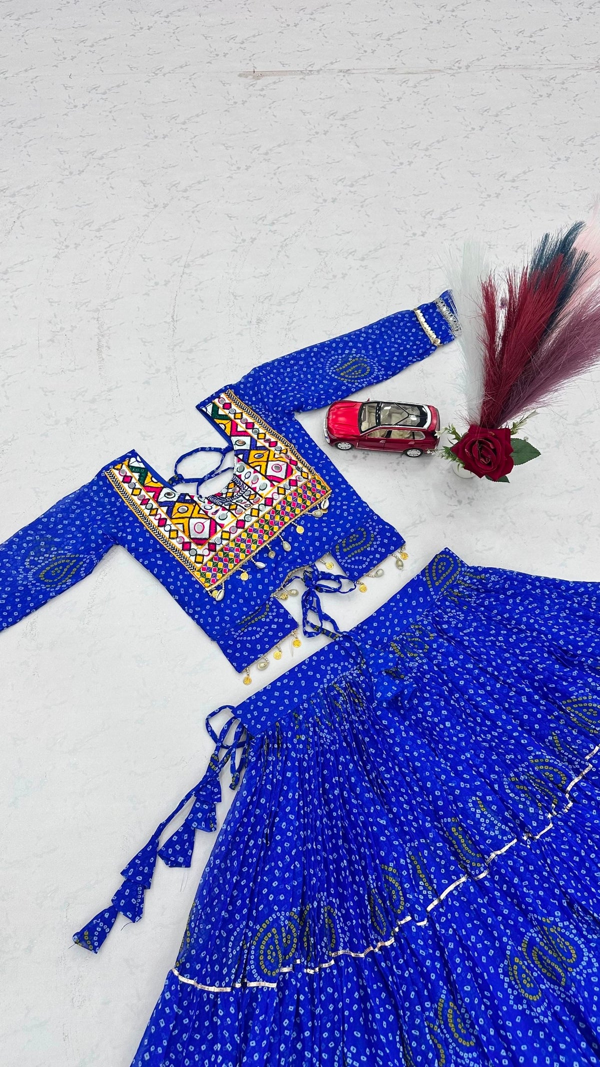 Navratri Special Pure Fox Georgette Lehenga Choli with Thread Embroidery & Codi Work | 9-Meter Flare Designer Festival Collection &nbsp; HE-BUY-(G)-324