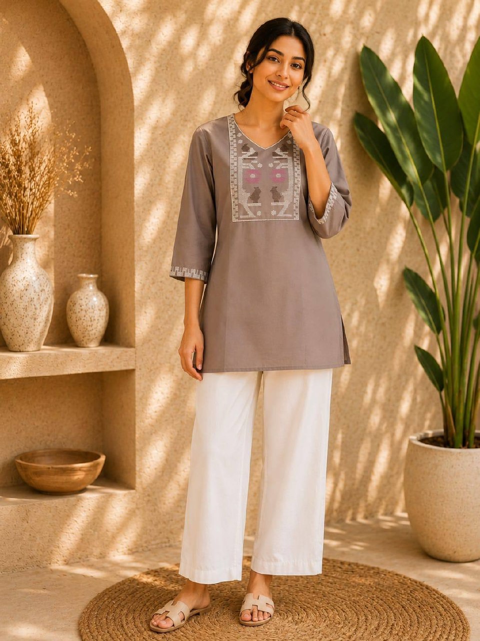 Premium Cotton Kurti Set for Women | ✨ Elegant Co-Ord Set Collection | 👗 Soft & Breathable Cotton | Office, Daily & Casual Wear (L)C-02