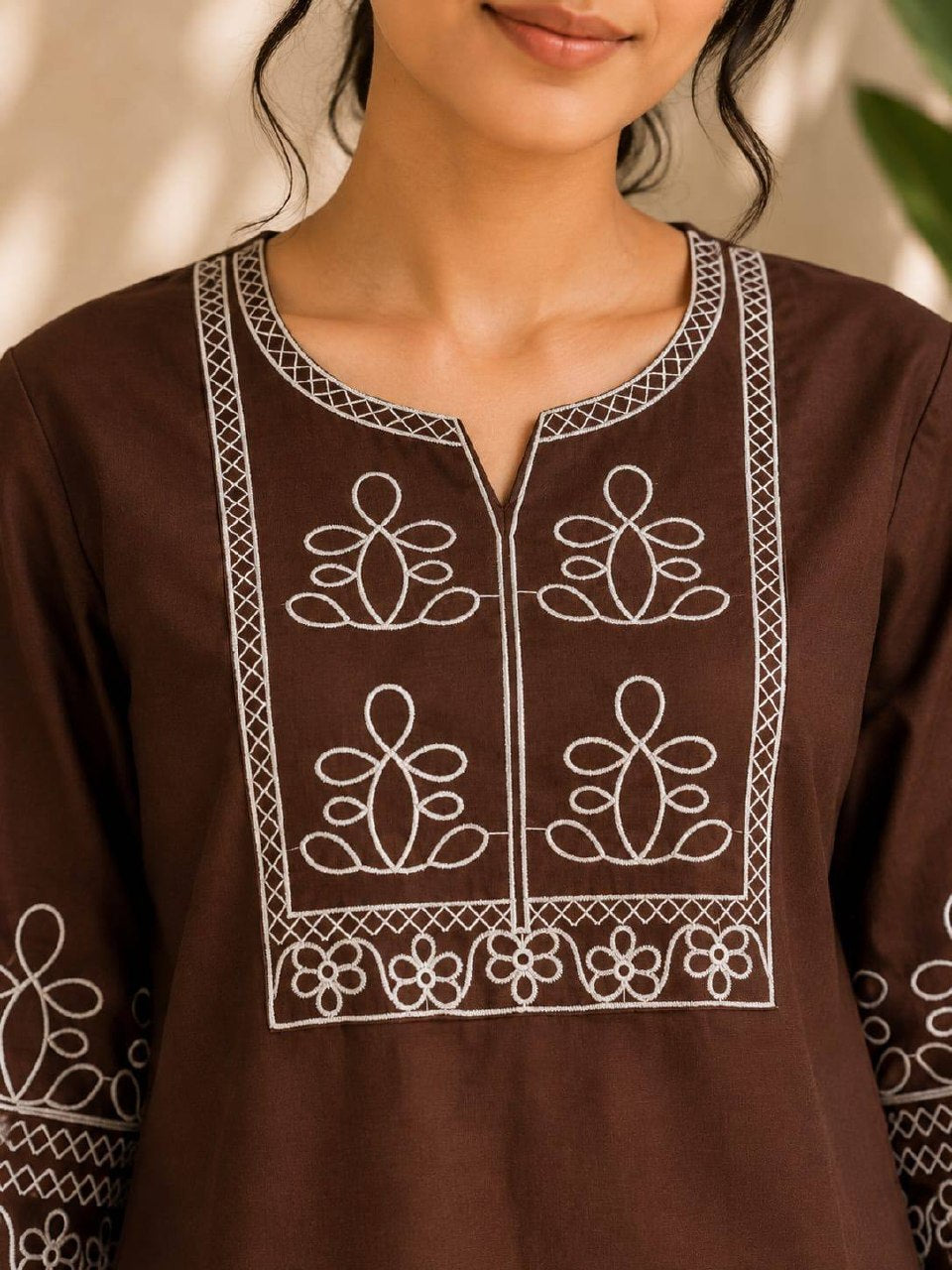 Premium Salab Cotton Kurti Co-Ord Set for Women | Elegant Short Kurti with Pant | Soft & Comfortable | Daily, Office & Casual Wear (L)C-03