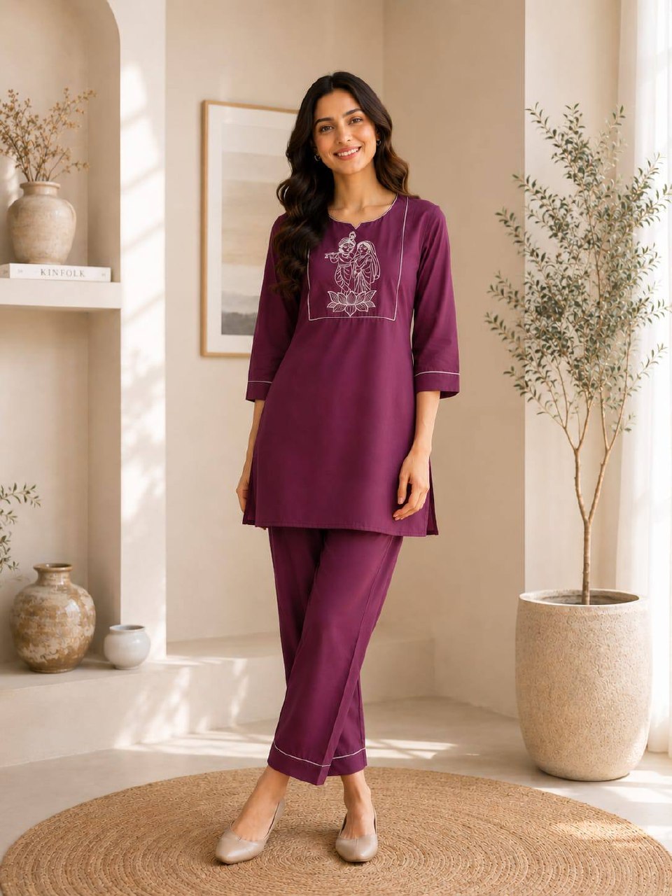 Premium Salab Cotton Kurti Set for Women Co-Ord set Collection | Classy Elegant Ethnic Wear | Soft & Comfortable | Daily & Office Wear (L)C-05