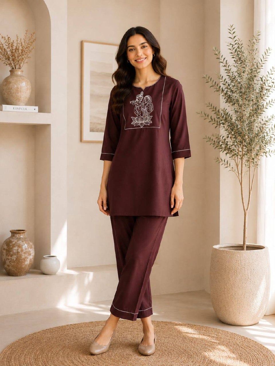 Premium Salab Cotton Kurti Set for Women Co-Ord set Collection | Classy Elegant Ethnic Wear | Soft & Comfortable | Daily & Office Wear (L)C-05