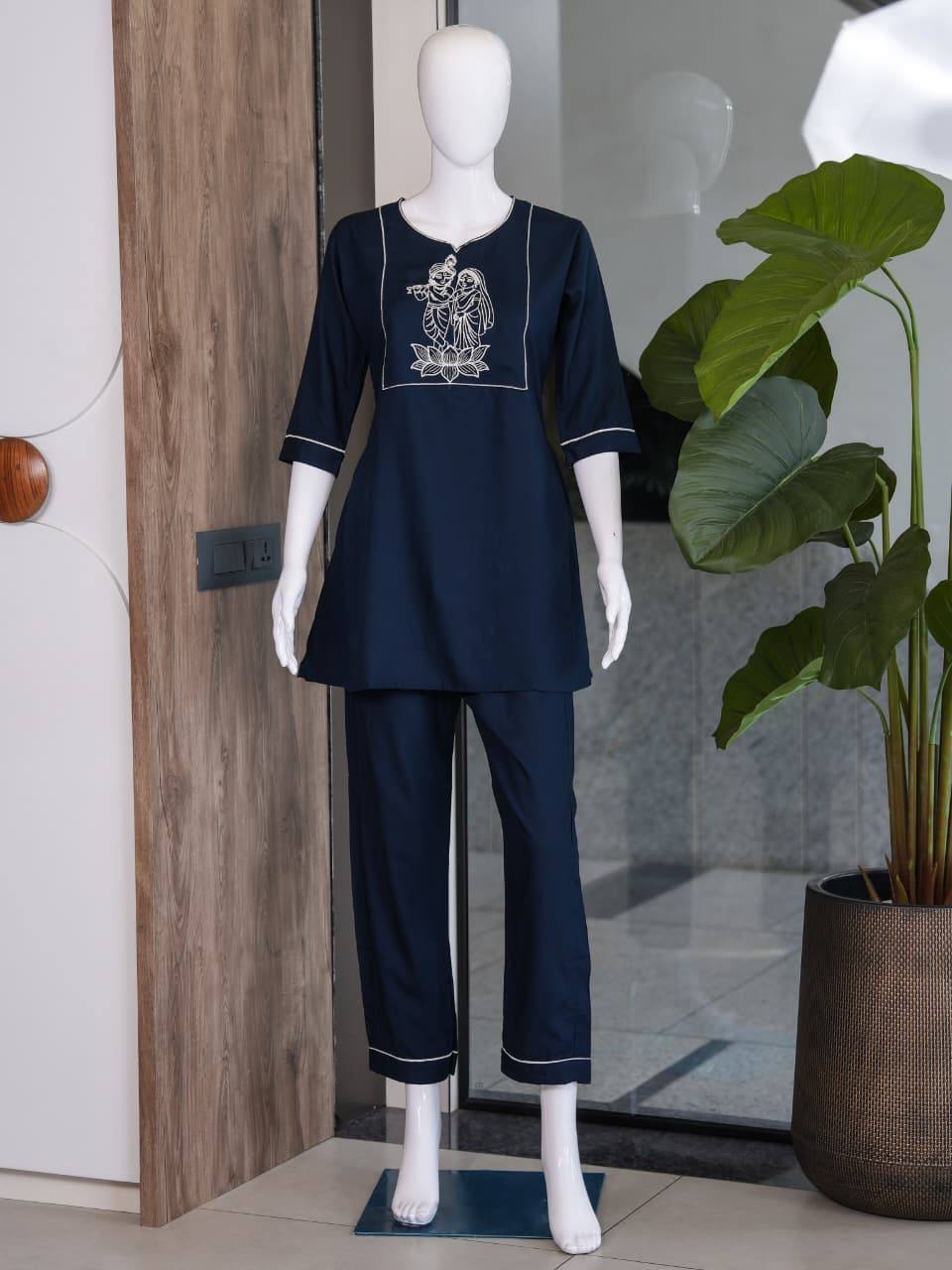 Premium Salab Cotton Kurti Set for Women Co-Ord set Collection | Classy Elegant Ethnic Wear | Soft & Comfortable | Daily & Office Wear (L)C-05