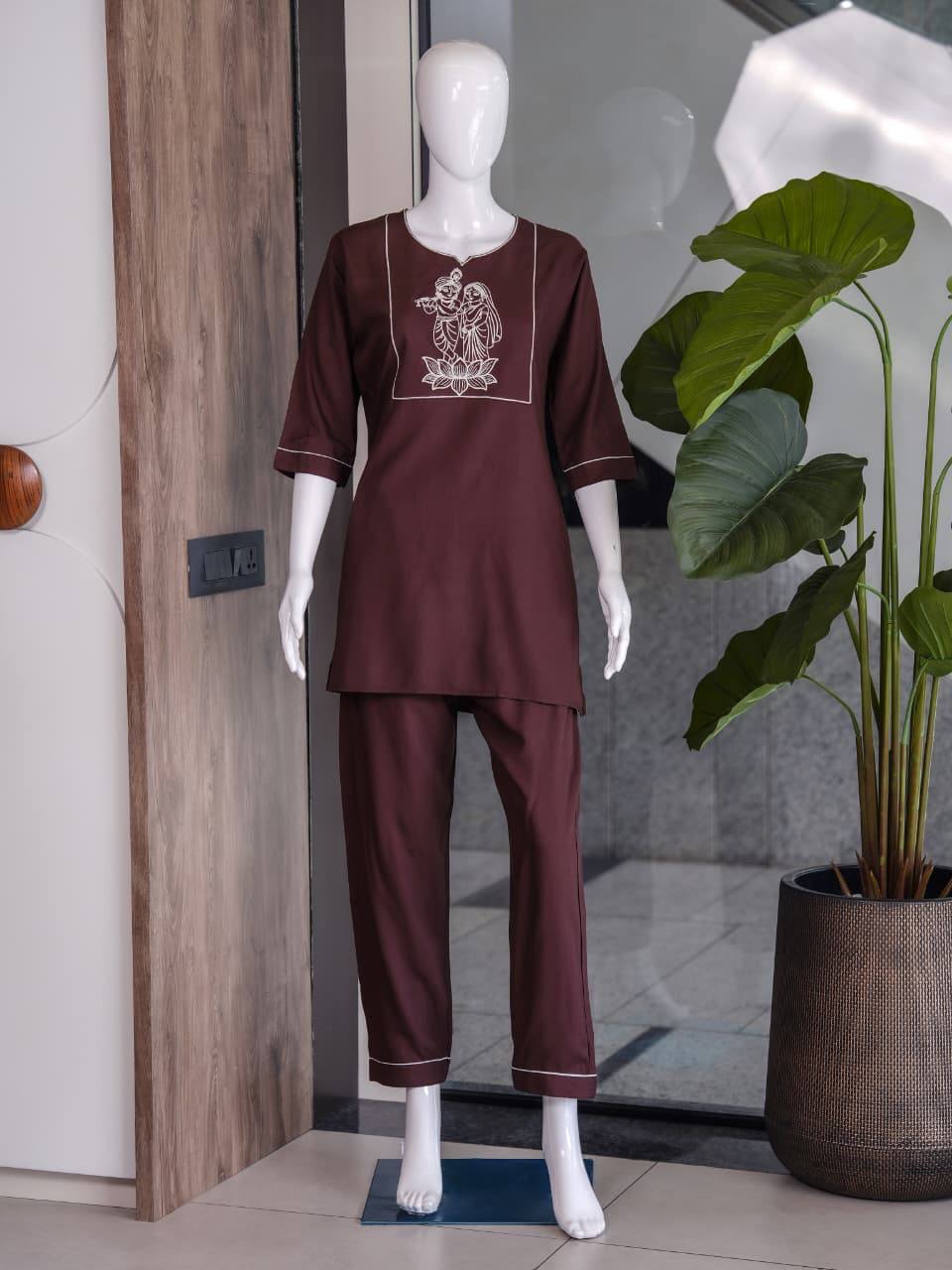 Premium Salab Cotton Kurti Set for Women Co-Ord set Collection | Classy Elegant Ethnic Wear | Soft & Comfortable | Daily & Office Wear (L)C-05