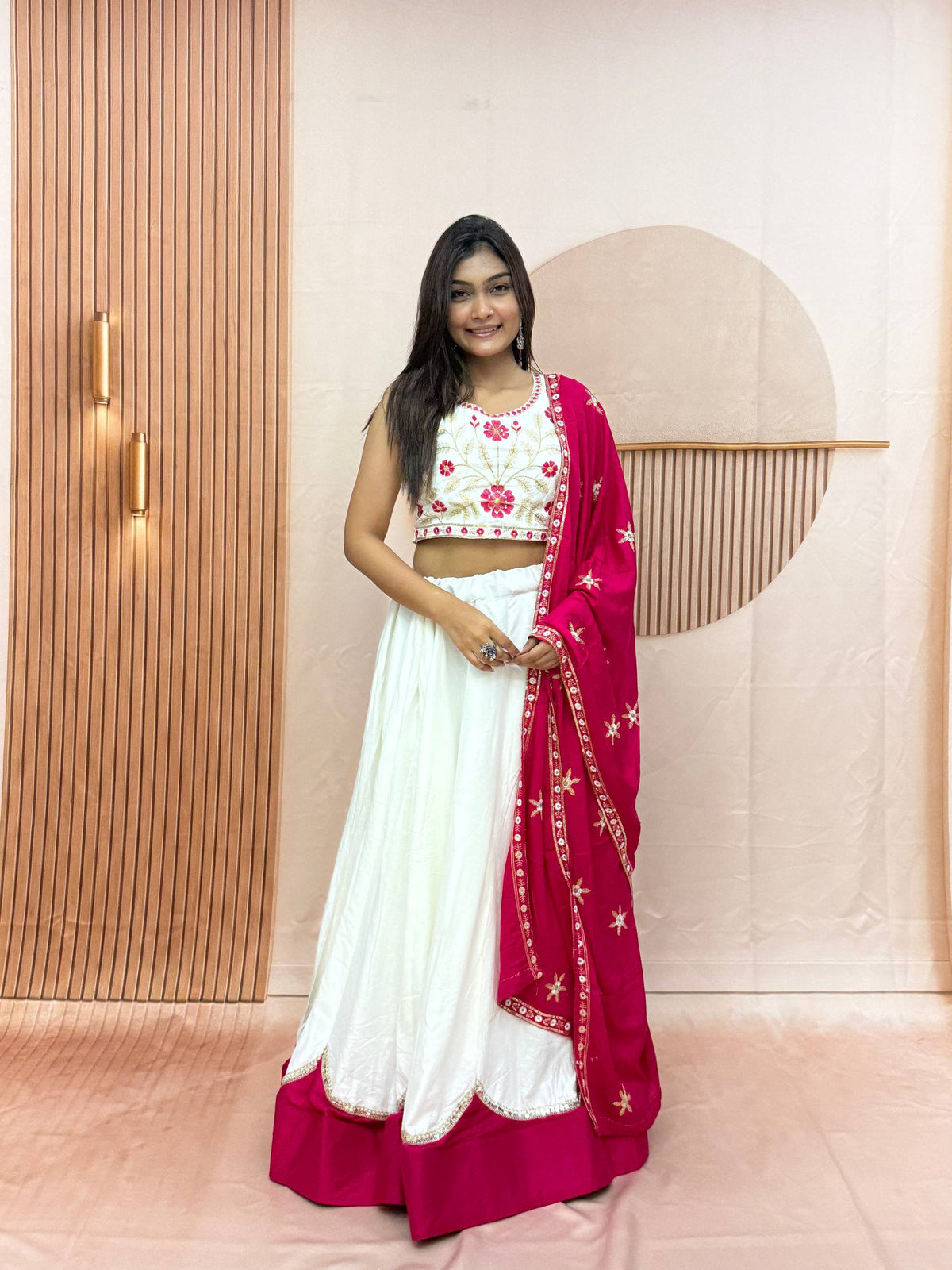 Kalakruti Designer Pure Cotton Lehenga Choli with Dupatta | 6 Meter Big Flair | Sequence Lace & Thread Work | Fully Stitched Festive Wear HE-BUY-(AB)-02