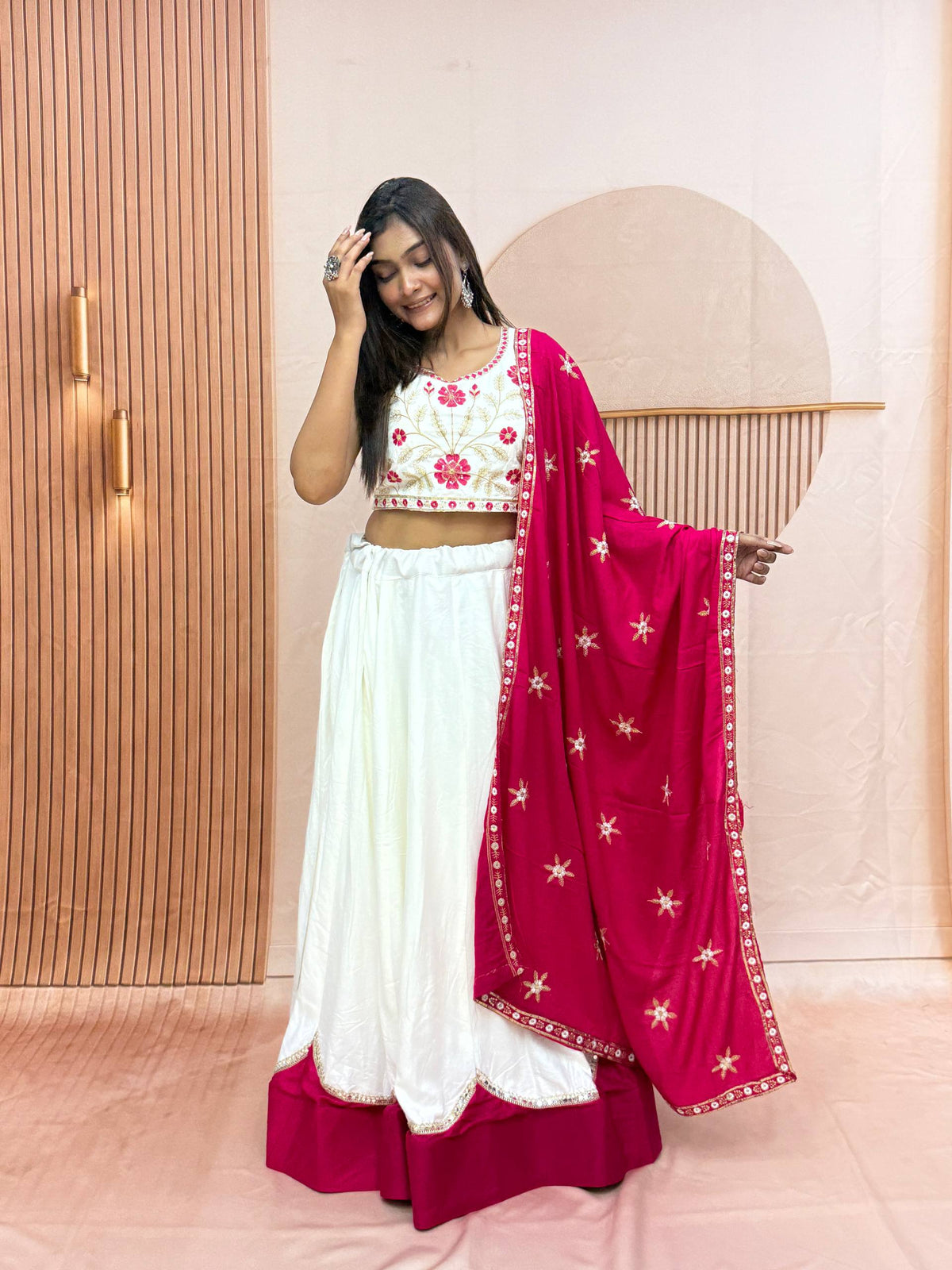 Kalakruti Designer Pure Cotton Lehenga Choli with Dupatta | 6 Meter Big Flair | Sequence Lace & Thread Work | Fully Stitched Festive Wear HE-BUY-(AB)-02