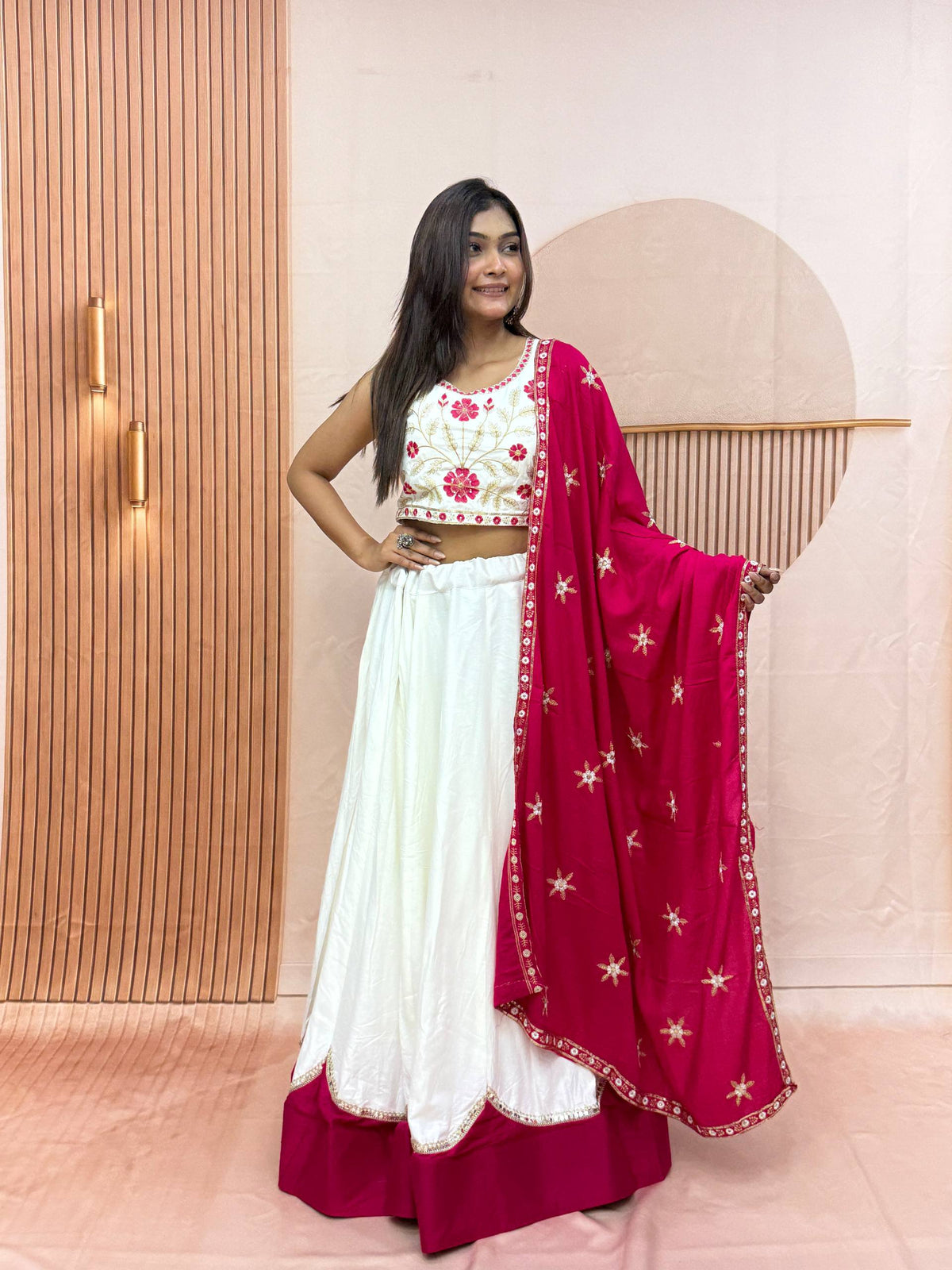 Kalakruti Designer Pure Cotton Lehenga Choli with Dupatta | 6 Meter Big Flair | Sequence Lace & Thread Work | Fully Stitched Festive Wear HE-BUY-(AB)-02