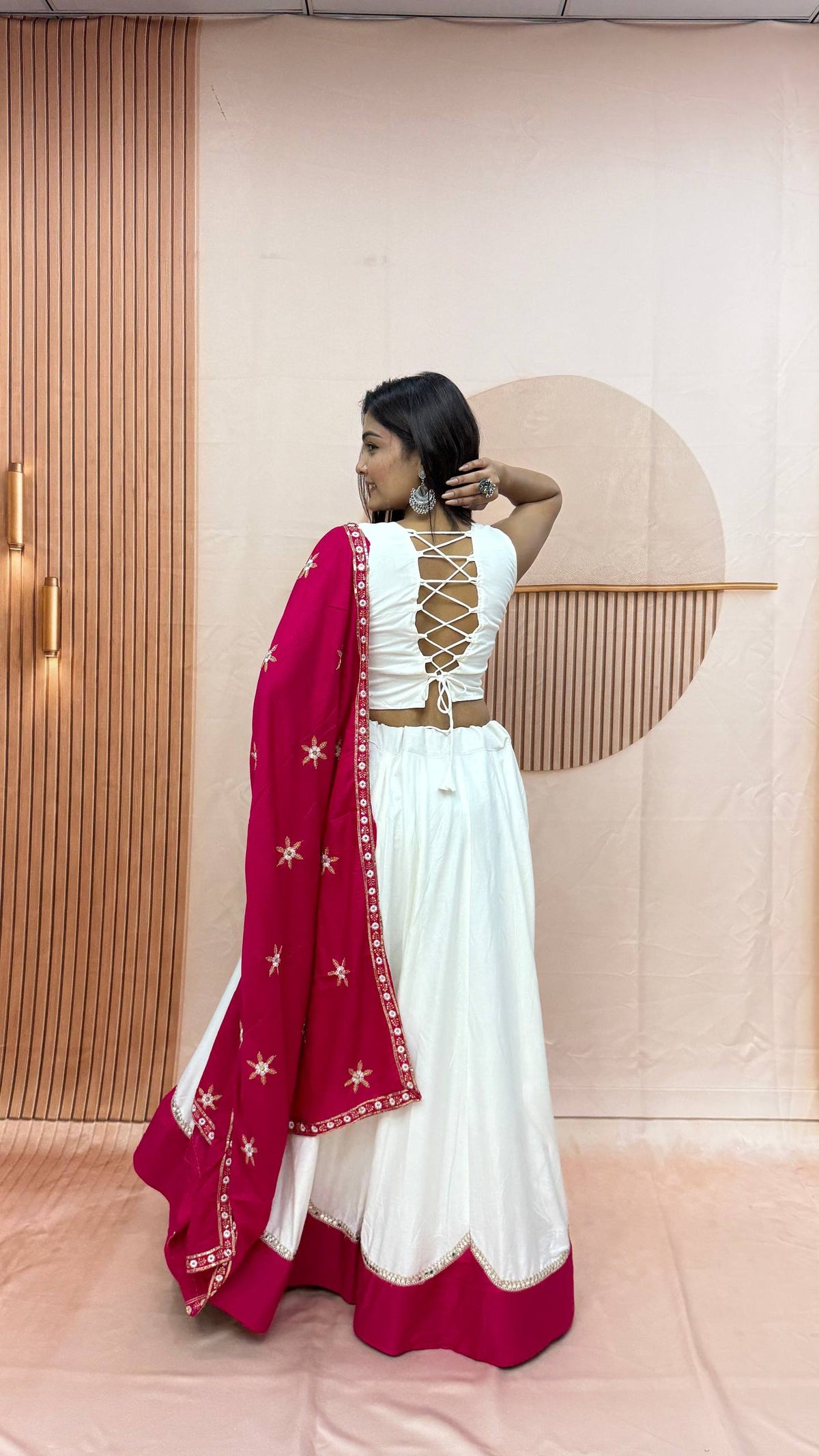 Kalakruti Designer Pure Cotton Lehenga Choli with Dupatta | 6 Meter Big Flair | Sequence Lace & Thread Work | Fully Stitched Festive Wear HE-BUY-(AB)-02