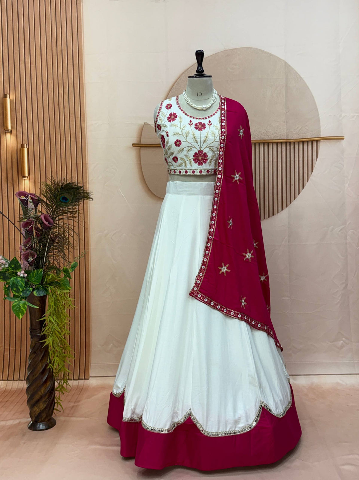 Kalakruti Designer Pure Cotton Lehenga Choli with Dupatta | 6 Meter Big Flair | Sequence Lace & Thread Work | Fully Stitched Festive Wear HE-BUY-(AB)-02