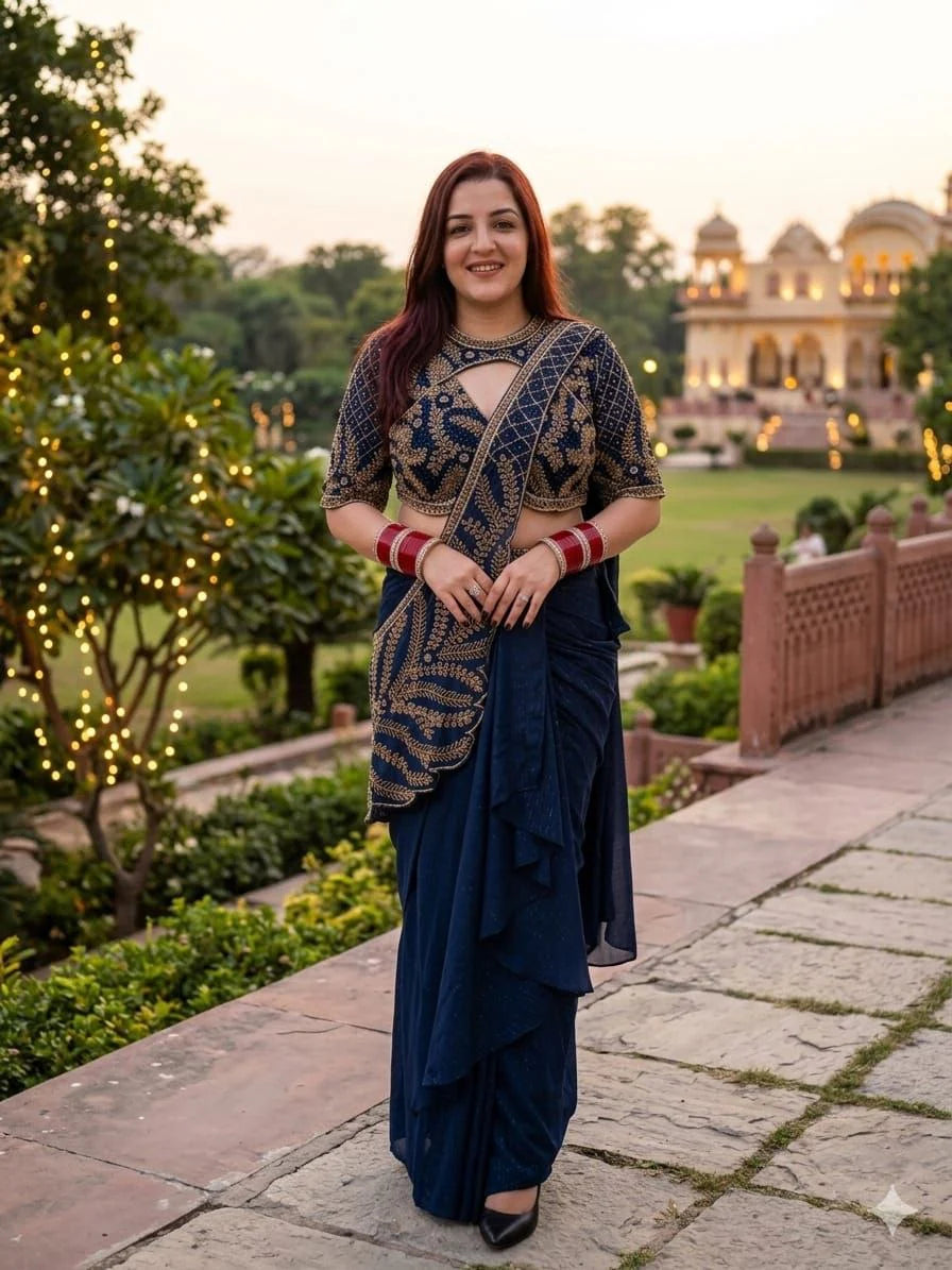 Premium Ready-to-Wear Rangoli Silk Saree for Women | Designer Embroidered Blouse with Semi-Beads Work | Wedding, Party & Festive Wear Collectionbe (D)-1176