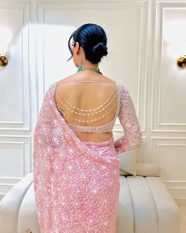 Premium Butterfly Net Embroidered Saree with Sequins, Jari & Thread Work | Designer Wedding, Party & Festive Wear Collection  HE-BUY-(P)-84