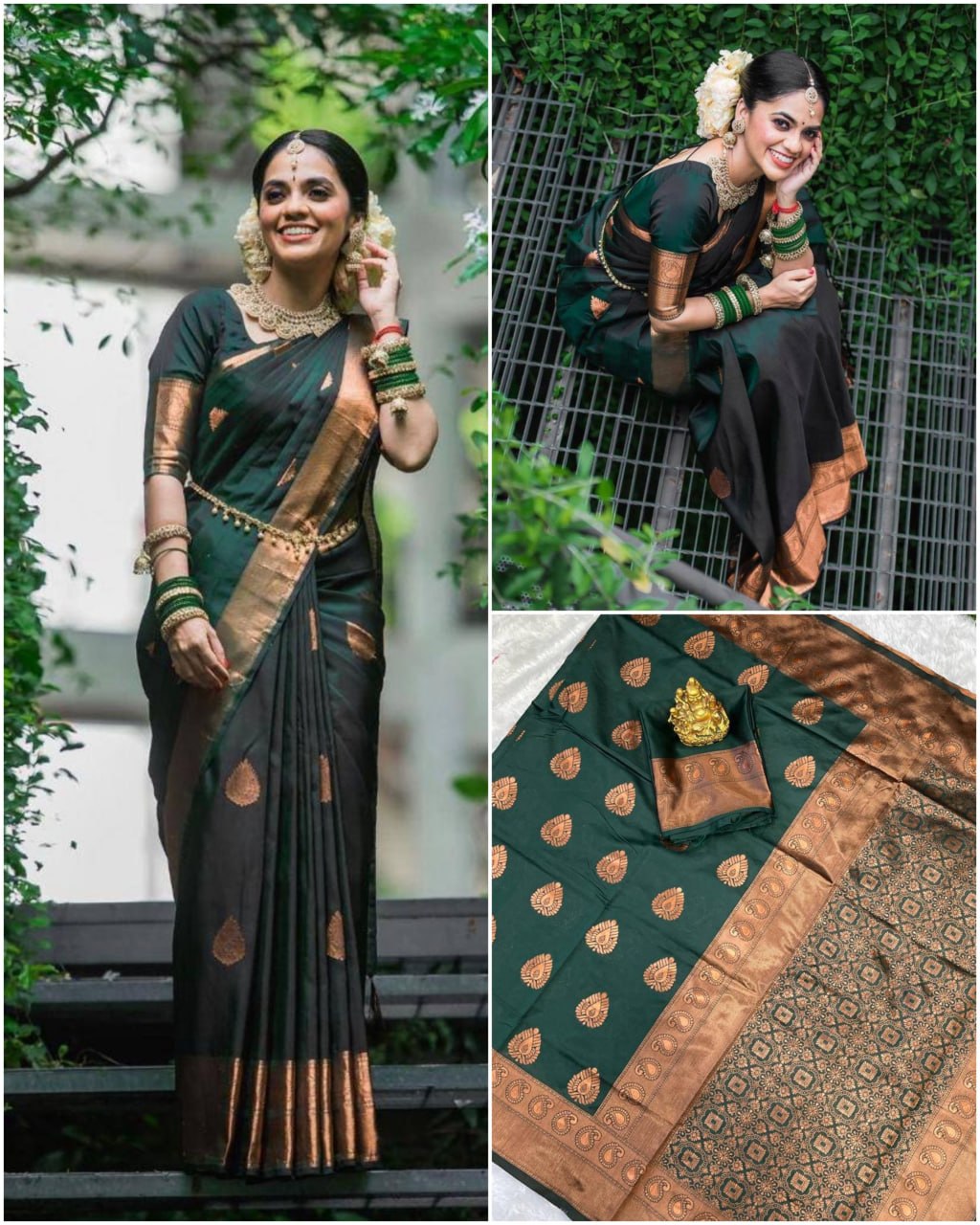 Premium Soft Lichi Silk Saree with Rich Pallu & All-Over Jacquard Work | Exclusive Jacquard Border Blouse | Traditional Wear HE-BUY-(Y)-3080