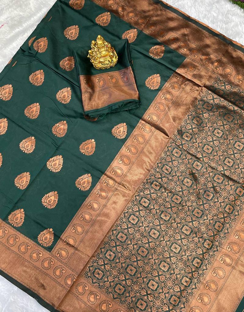 Premium Soft Lichi Silk Saree with Rich Pallu & All-Over Jacquard Work | Exclusive Jacquard Border Blouse | Traditional Wear HE-BUY-(Y)-3080