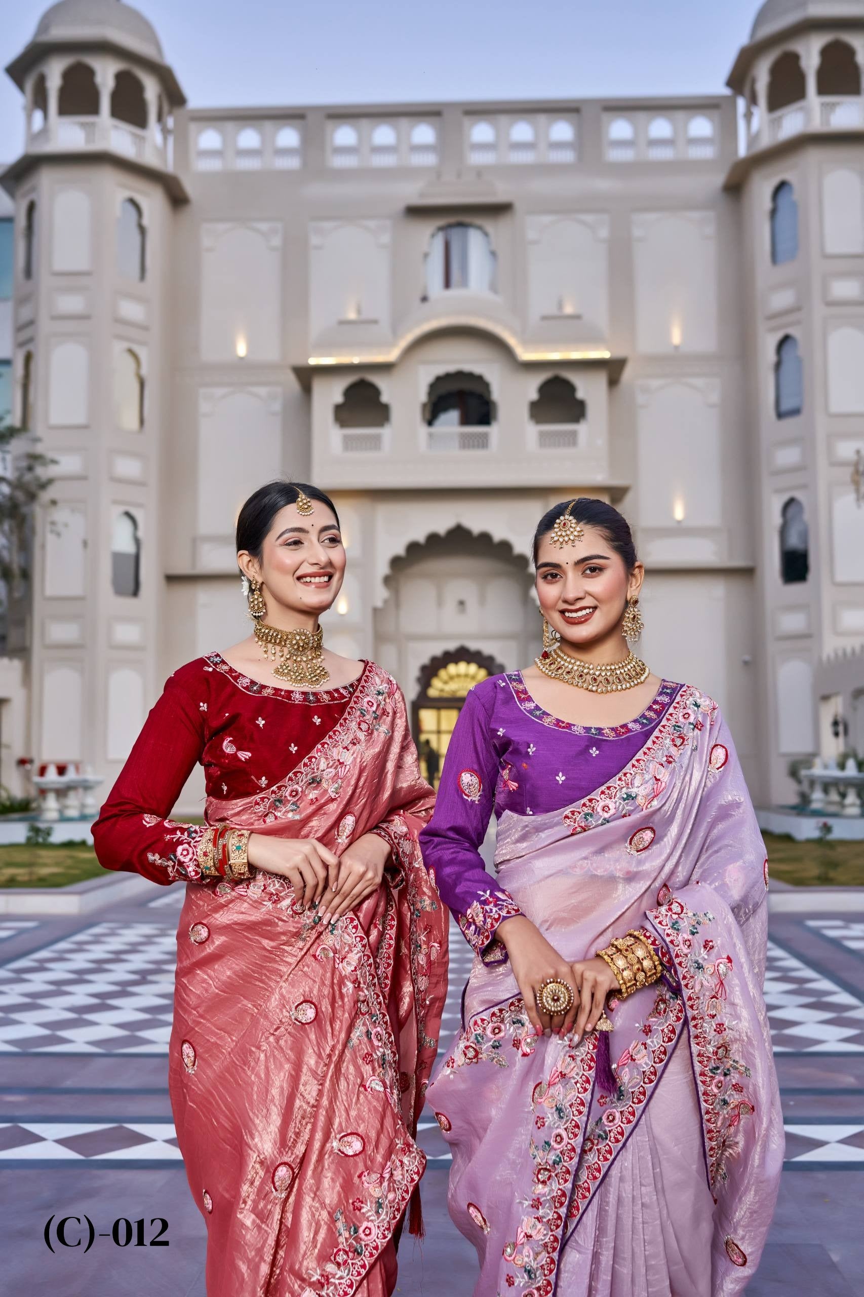 Festival Wedding Saree in Pure HO Silk with Heavy Thread and Sequence Embroidery Work - Ready-Made Patli