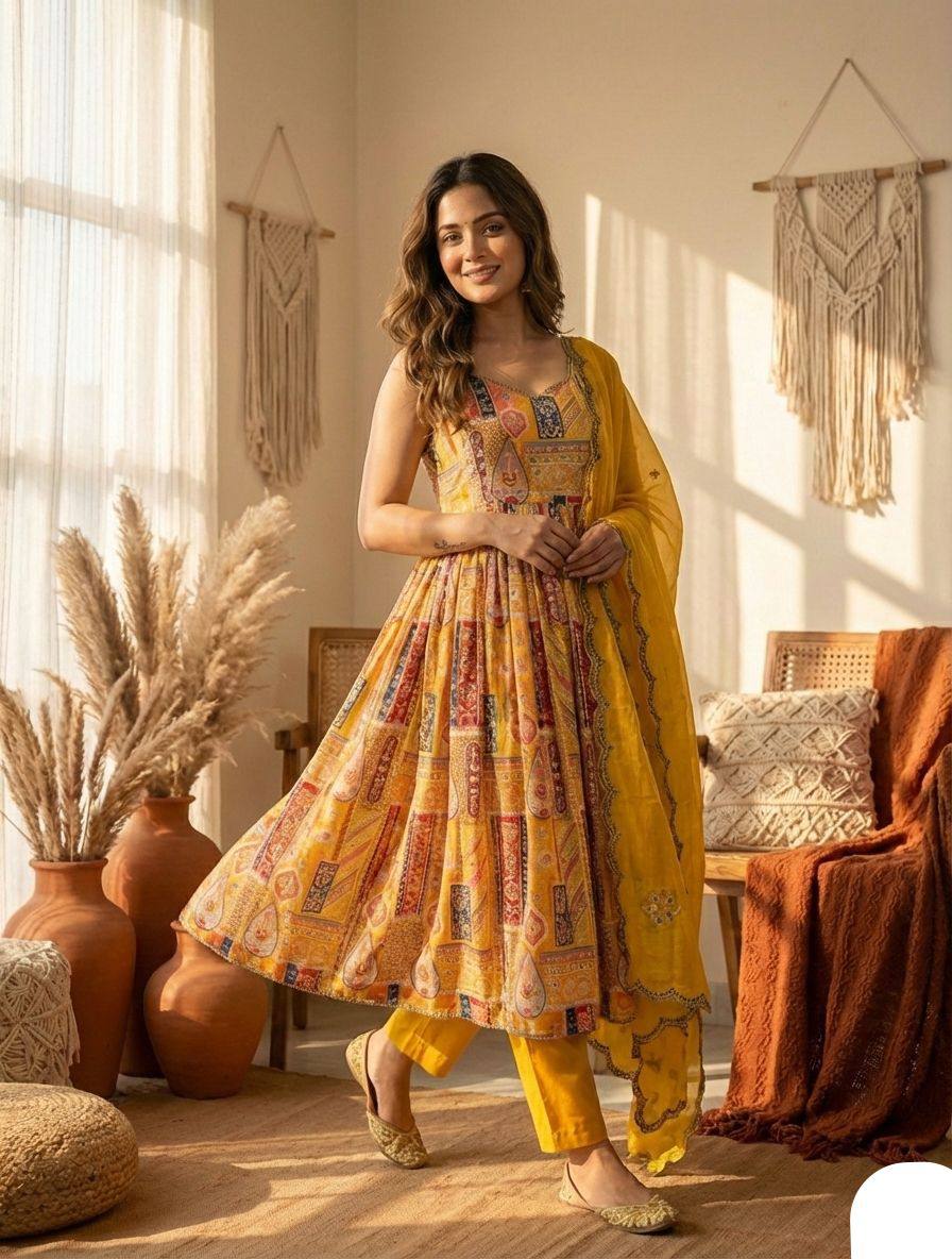 Designer Rangoli Crush Embroidered Kurti Set for Women | Premium Festival Wear | Kurti with Palazzo | Heavy Embroidery & Sequence Work | Party Wear Collection