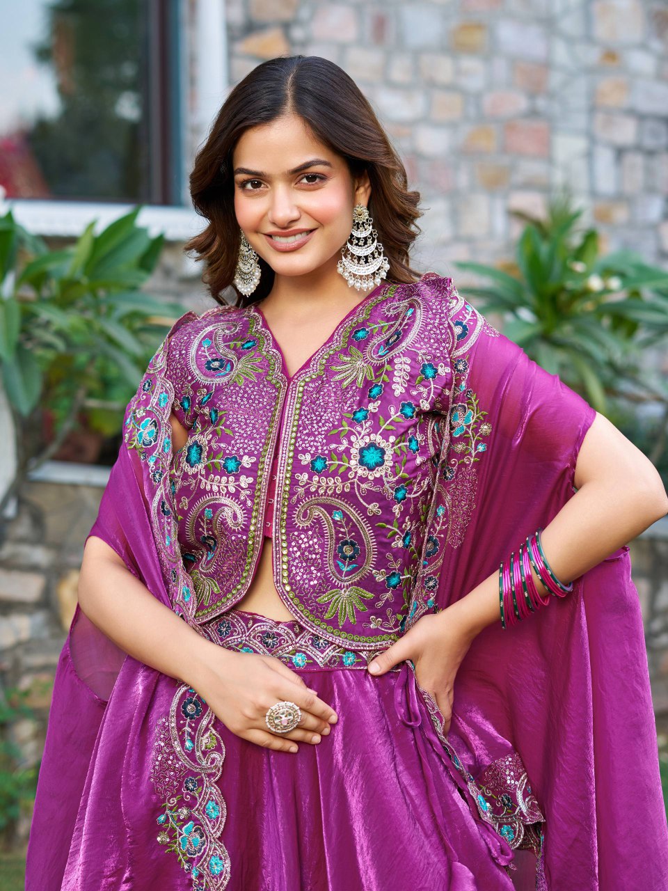 Wedding Special Fendy Silk Lehenga Choli with Heavy Embroidery Sequence Work - Fully Stitched