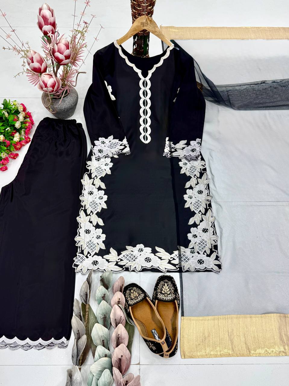 DESIGNER HEAVY TOP PLAZZO SUIT SET